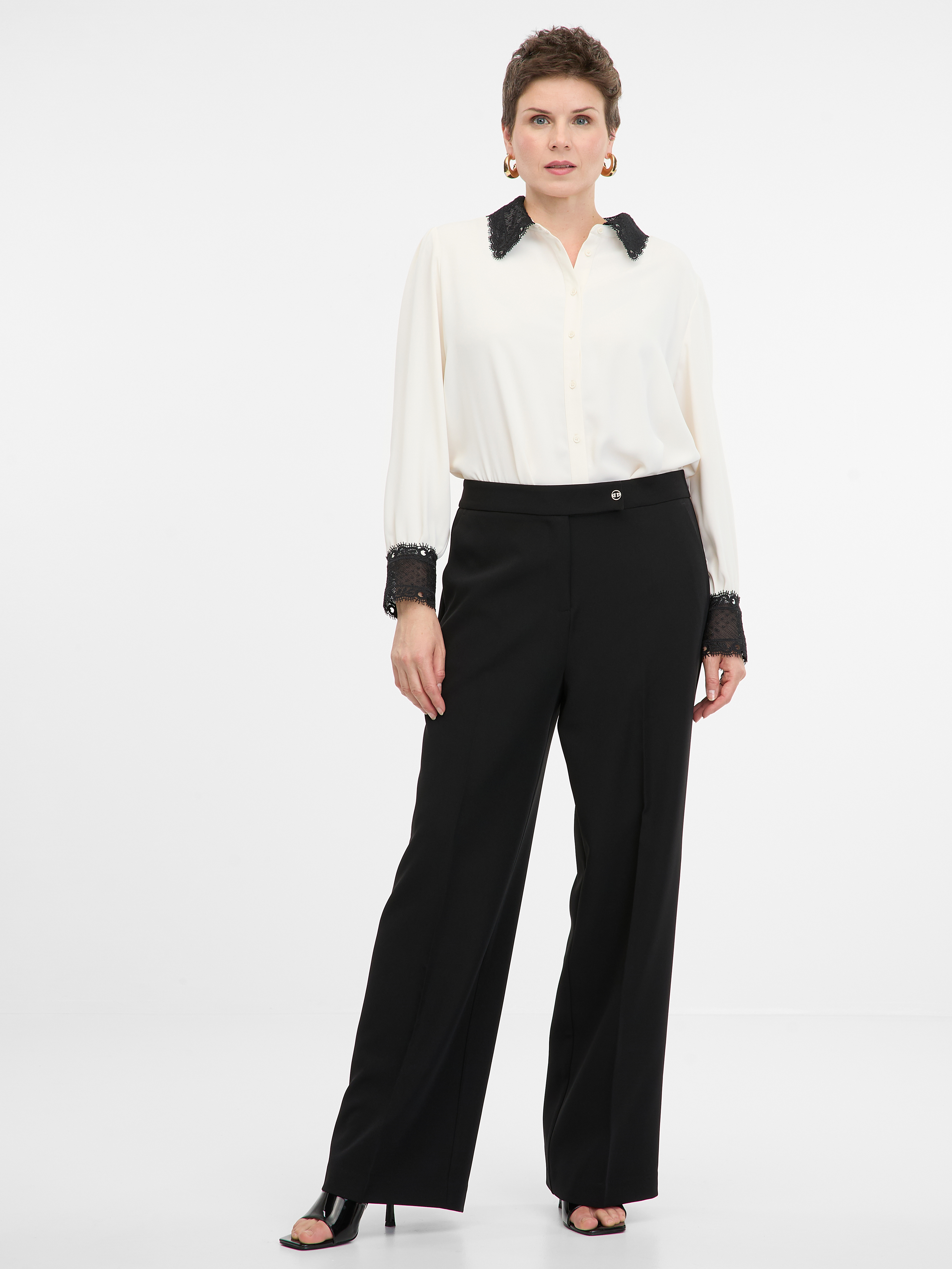 Cream women's shirt with contrasting collar ORSAY - Women's