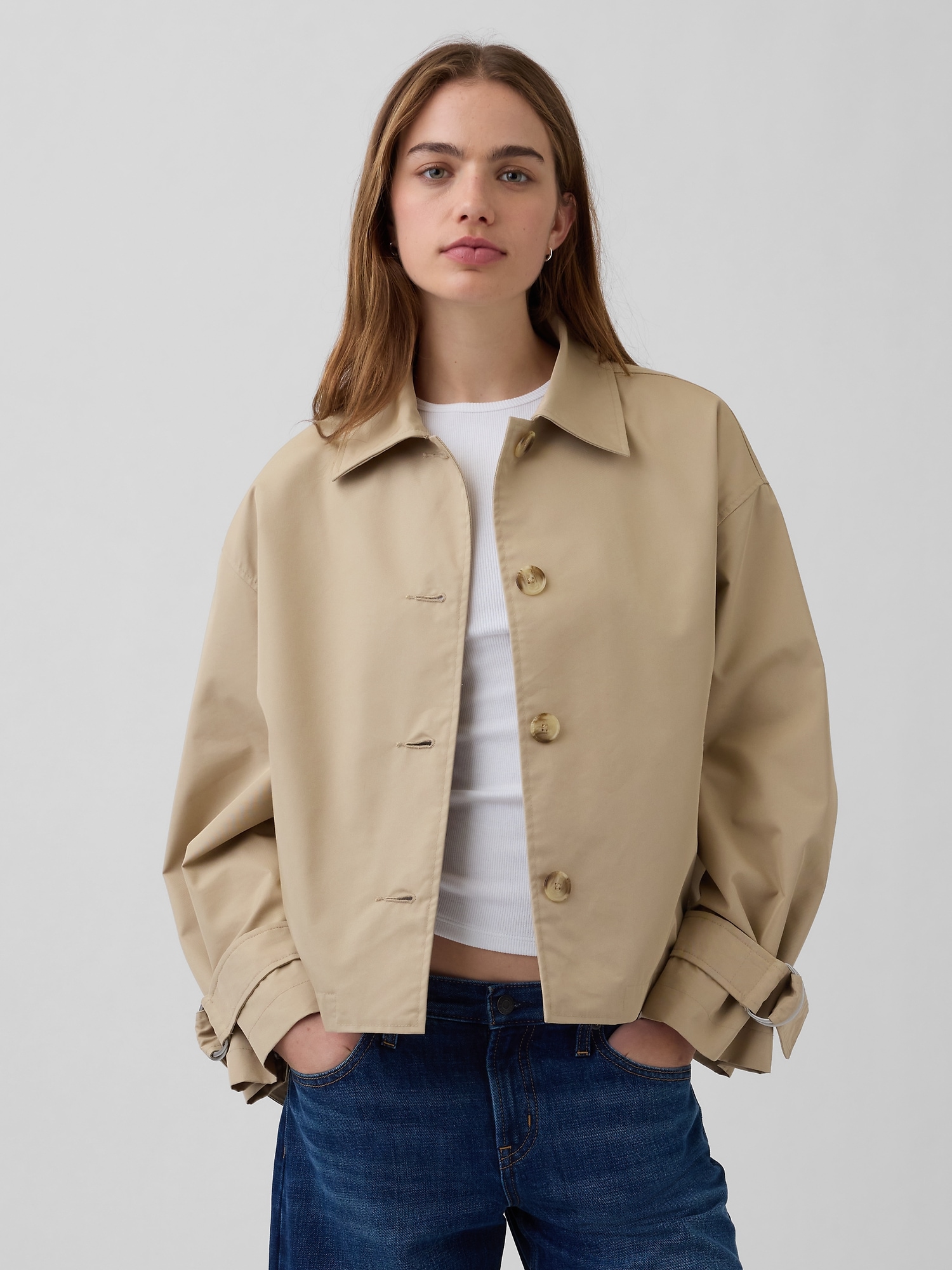 GAP Oversize crop trench coat - Women's