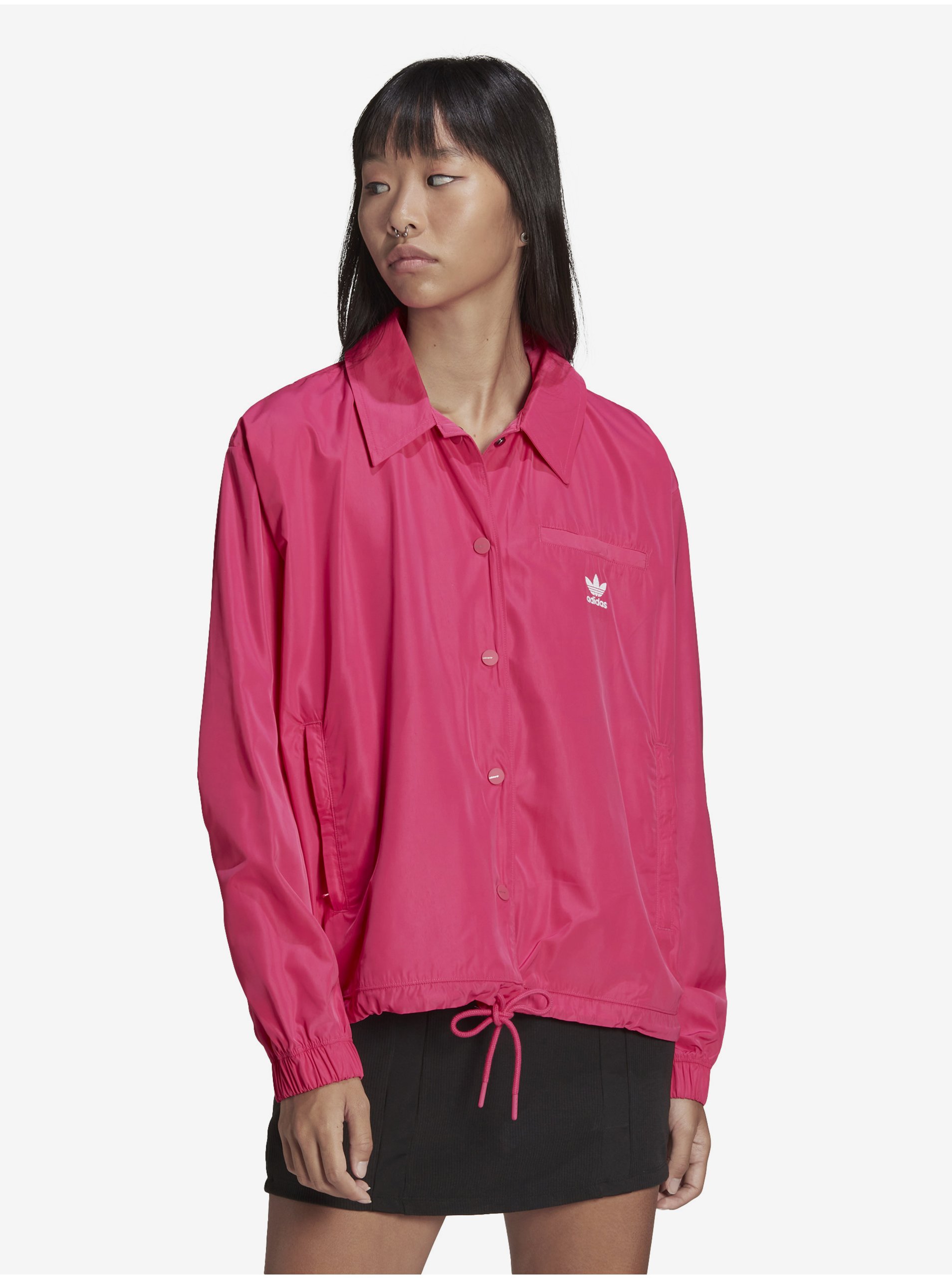 Levně Tmavě růžová dámská lehká bunda adidas Originals Windbreaker - Dámské