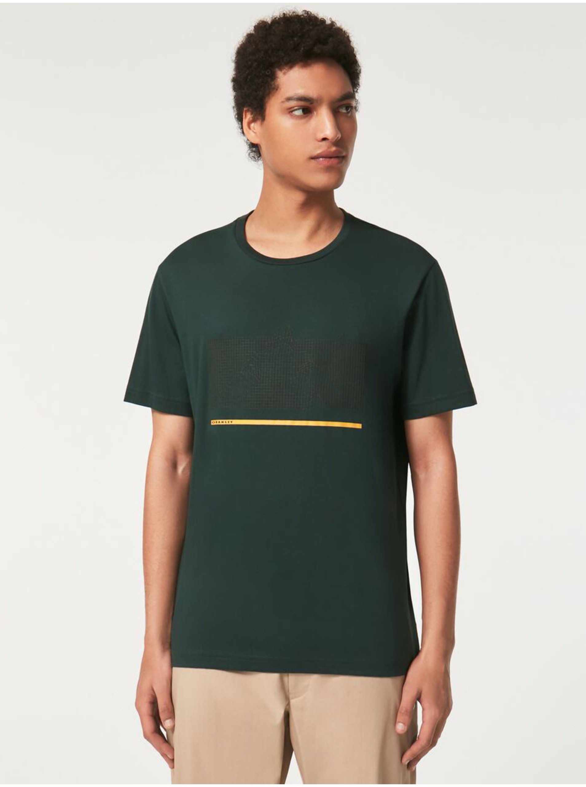 Levně Tmavě zelené pánské tričko Oakley - Pánské