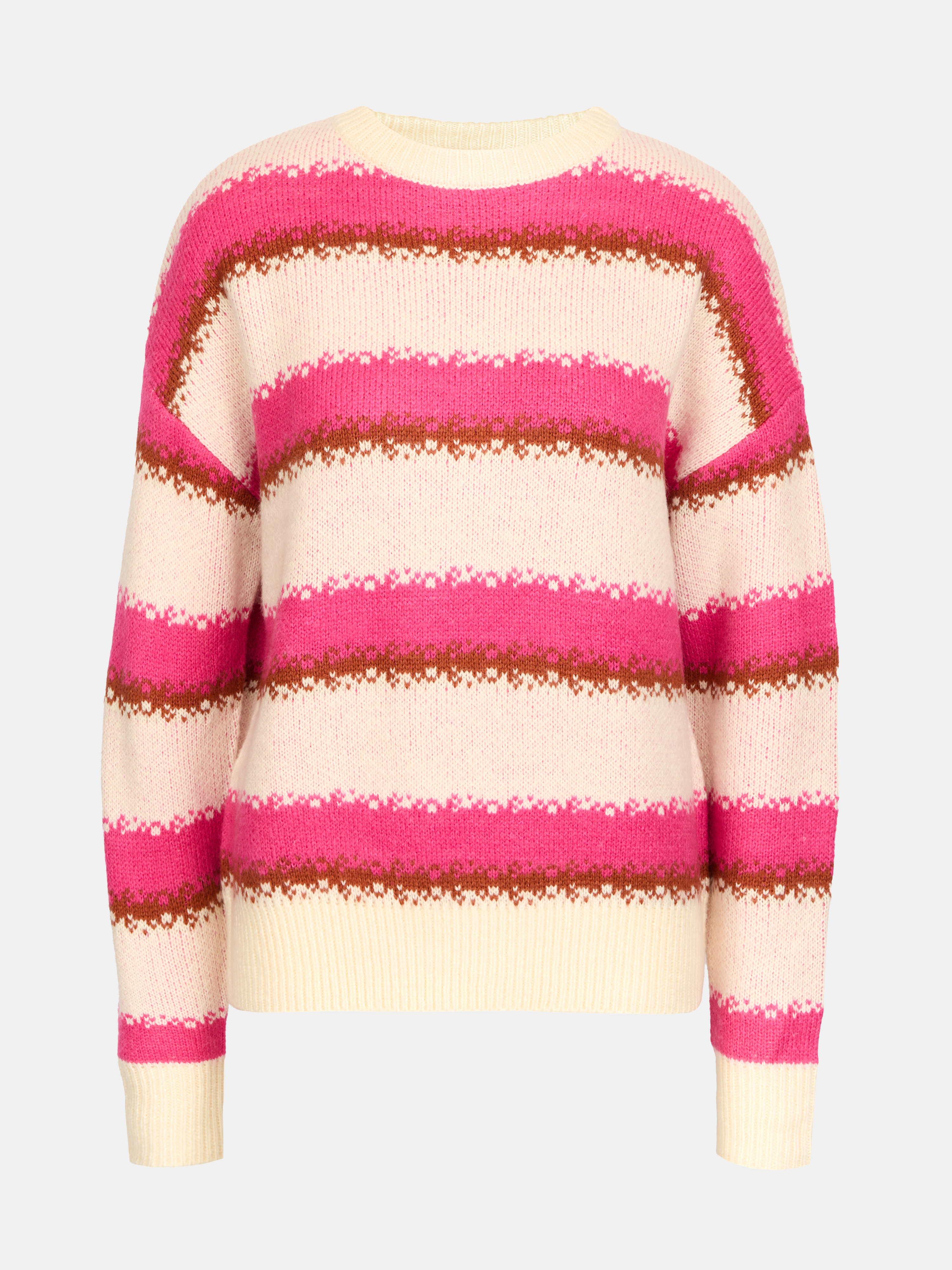 Růžový dámský pruhovaný svetr ORSAY