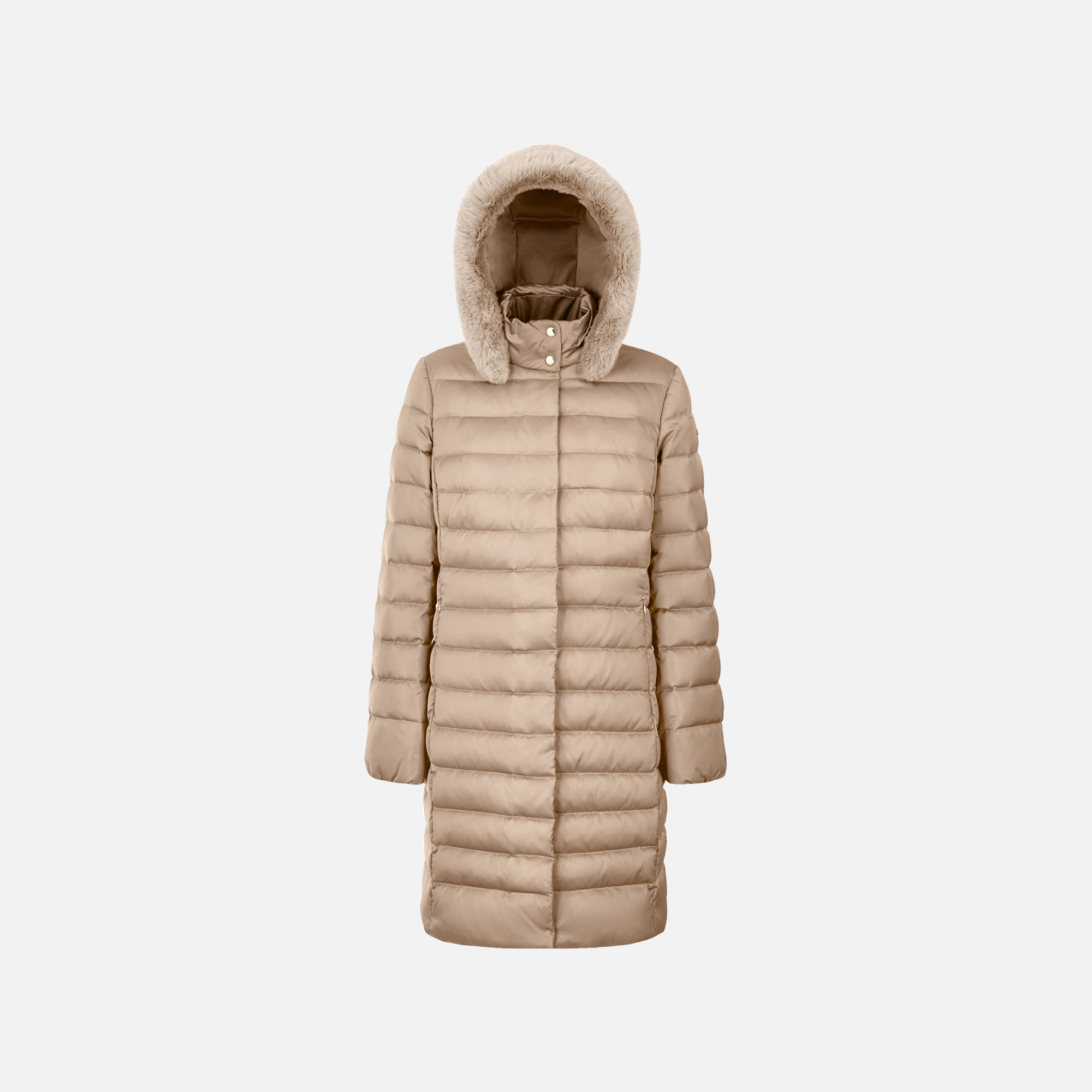 Beige Womens Down Jackets Geox Bettanie - Womens