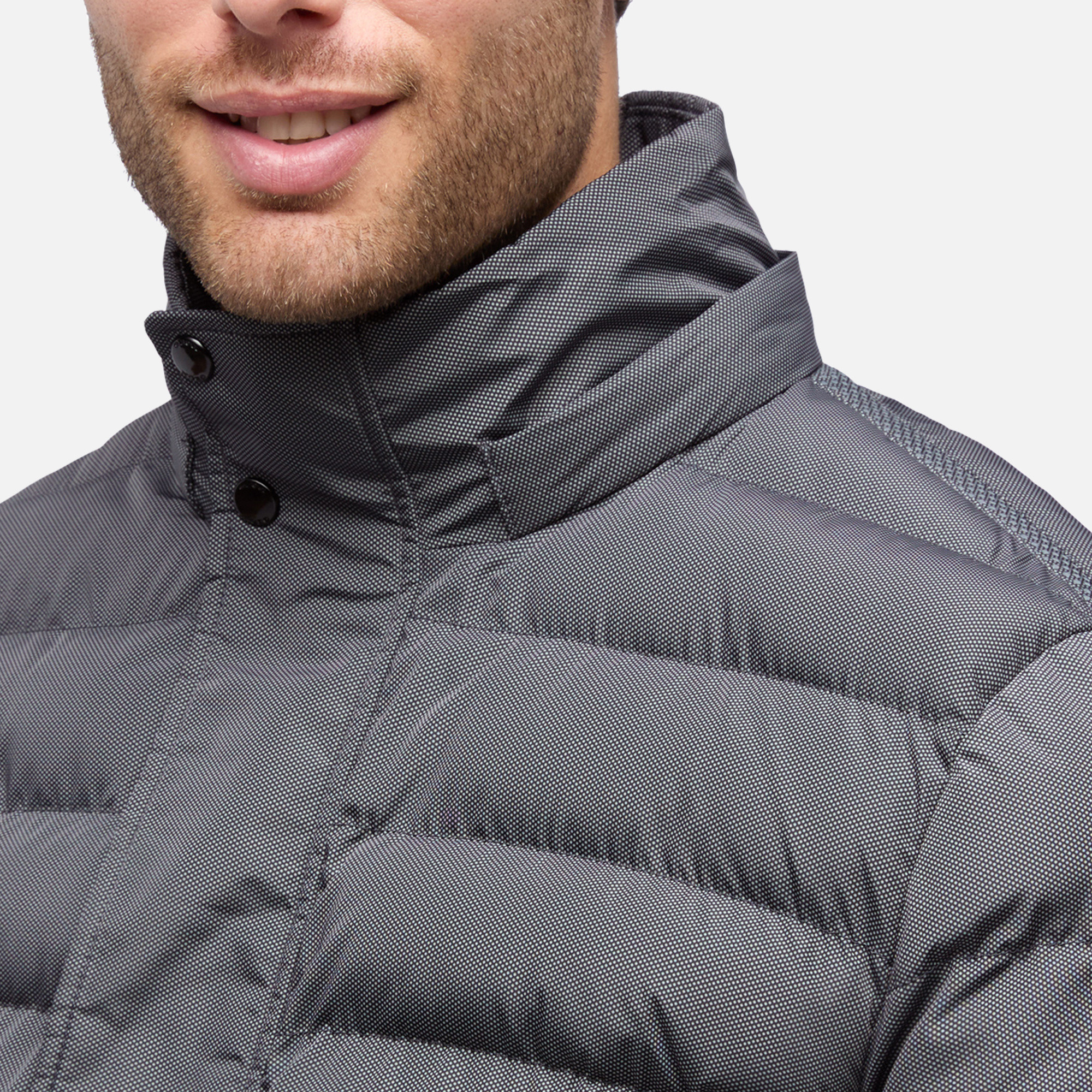 Geacă de puf gri pentru bărbați Geox Leitan