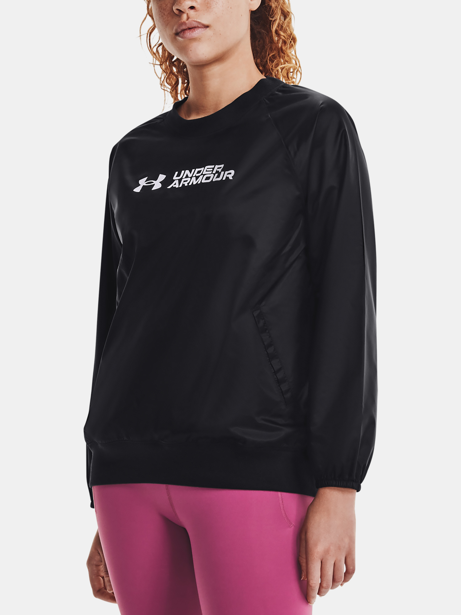 Under Armour Sweatshirt Recover Woven Shine Crew-BLK - Women's