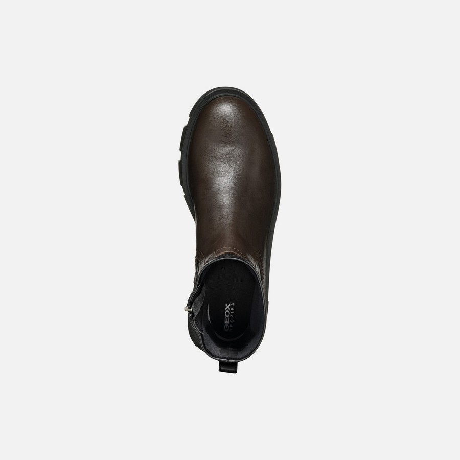 Dark brown women&#039;s ankle shoes Geox Vilde - Women&#039;s