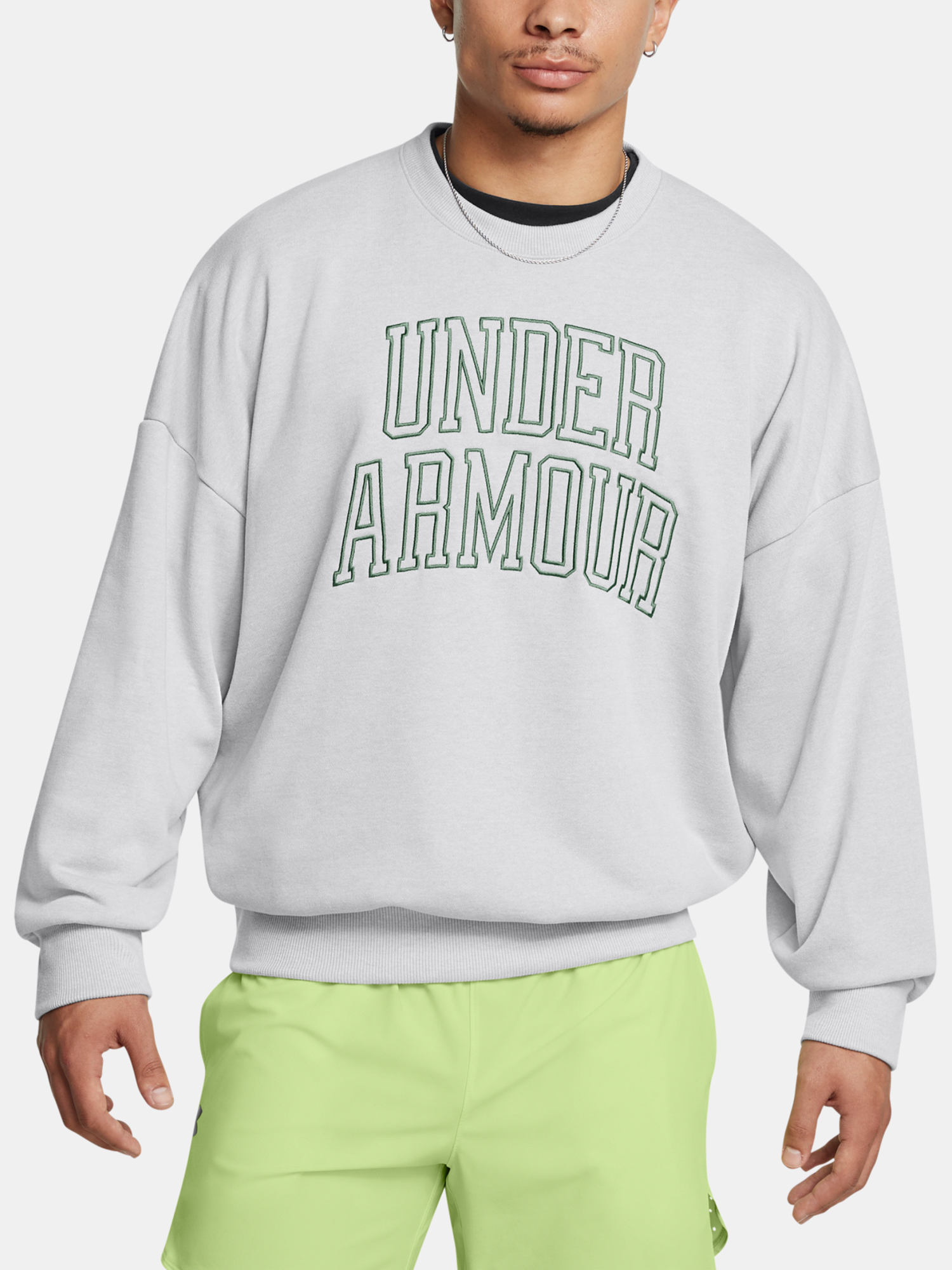 Men's Sweatshirt Under Armour UA Icon HWT Terry OS Crew-GRY - Men's