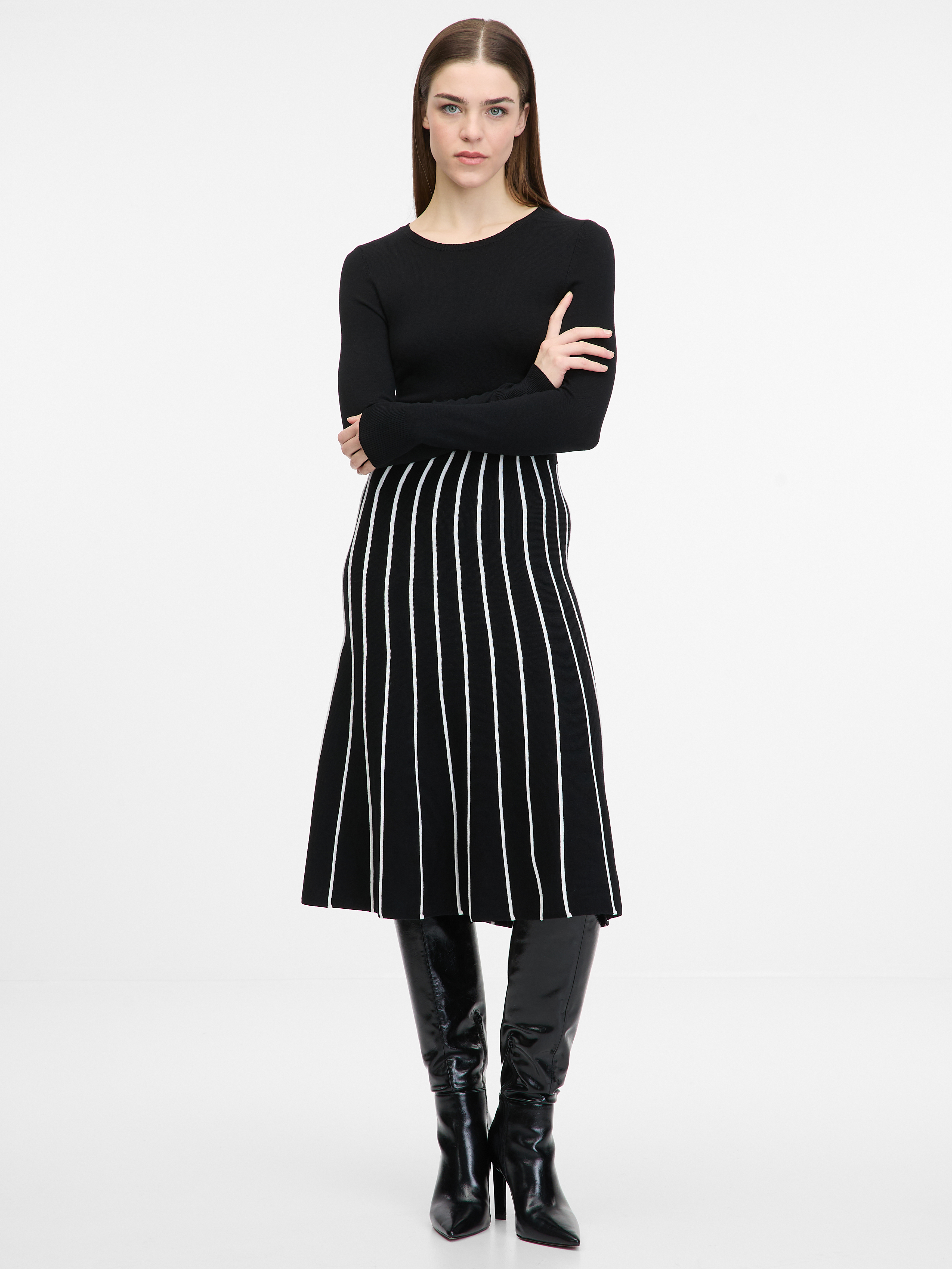 Black womens knee-length dress ORSAY - Womens