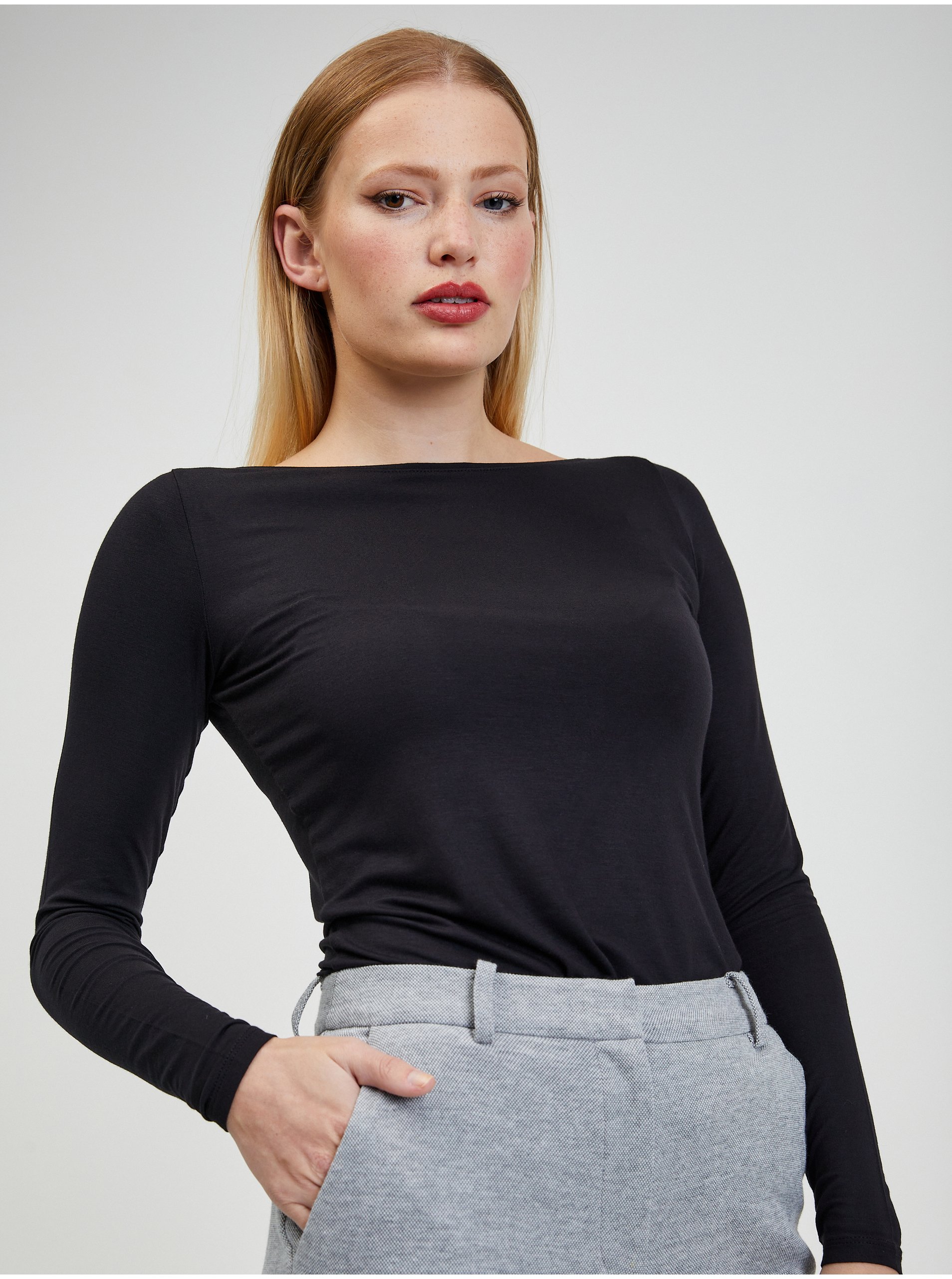 Pantaloni eleganti pentru femei ORSAY - gri deschis