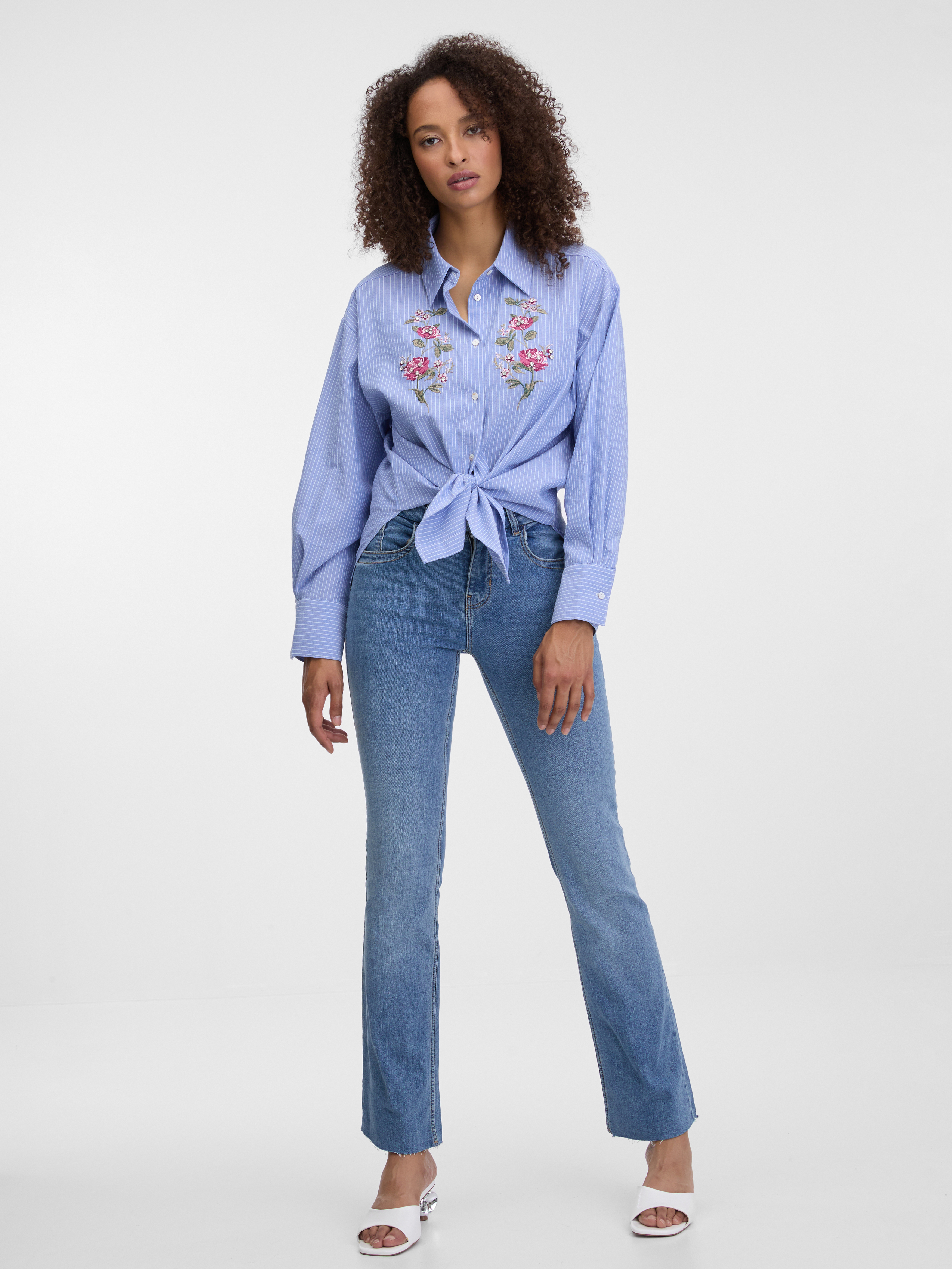 Light blue women's shirt with embroidery ORSAY - Women's