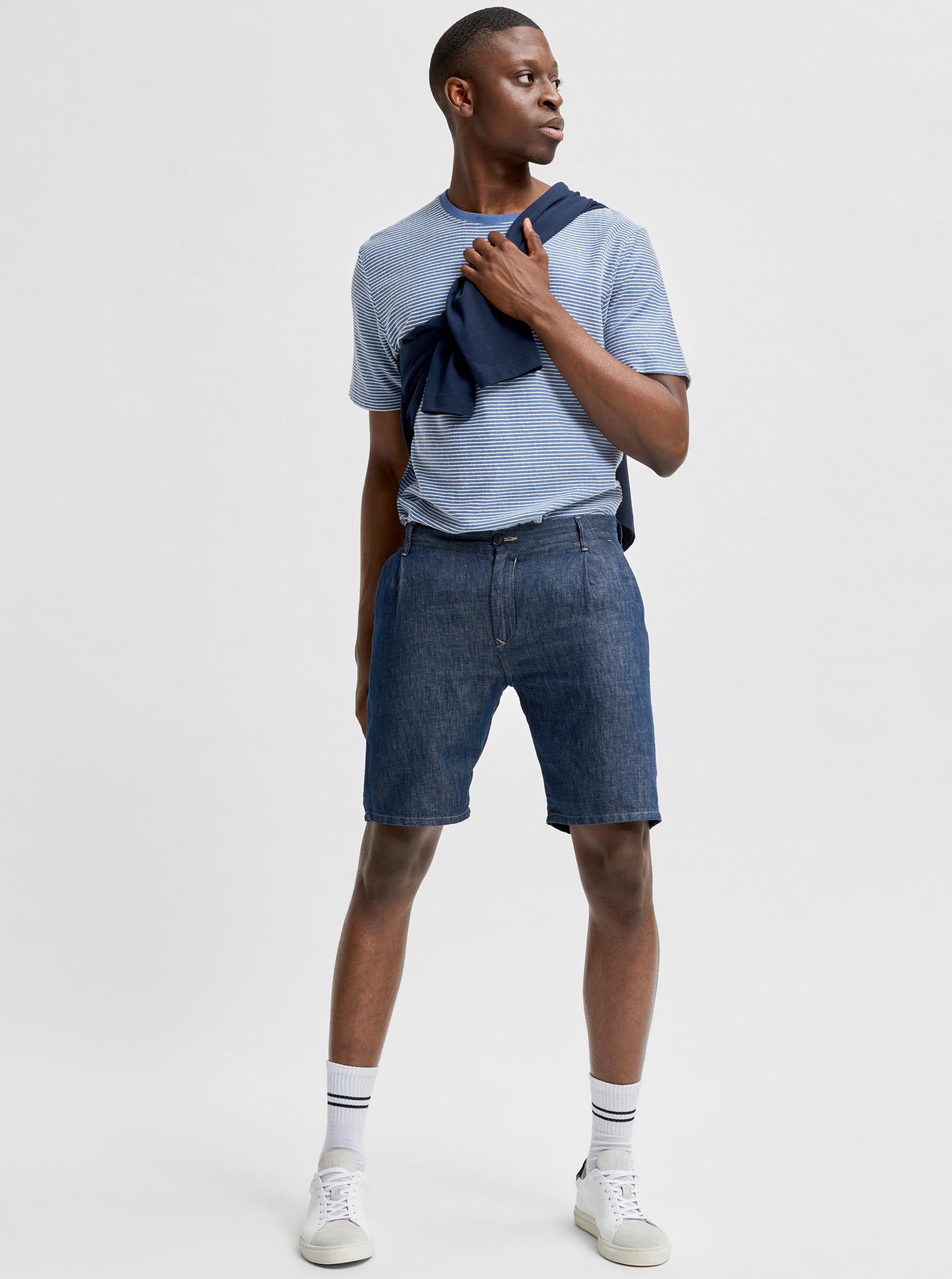 Pantaloni scurti pentru barbati Selected Homme - albastru inchis