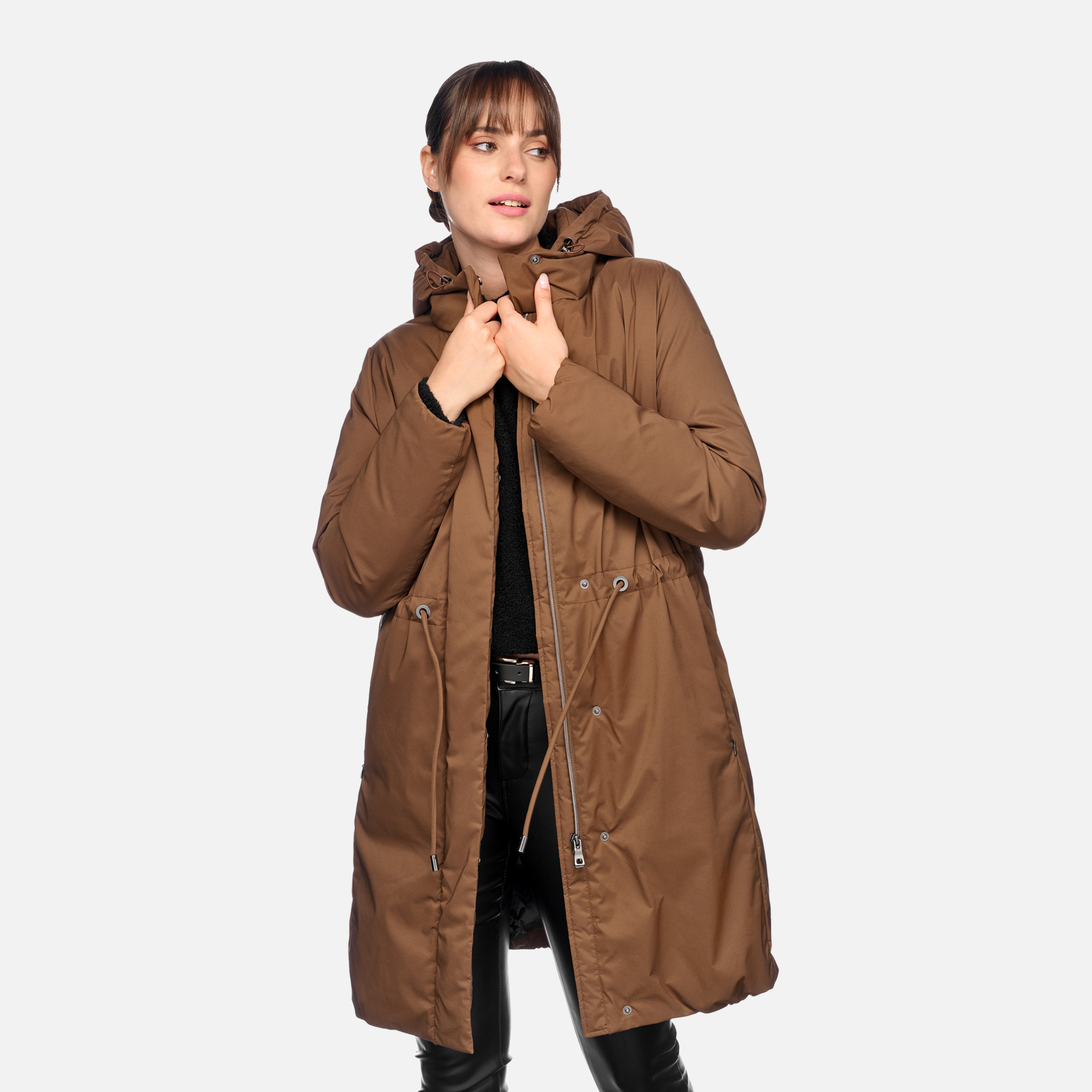 Brown women's coat Geox Eleana - Women's