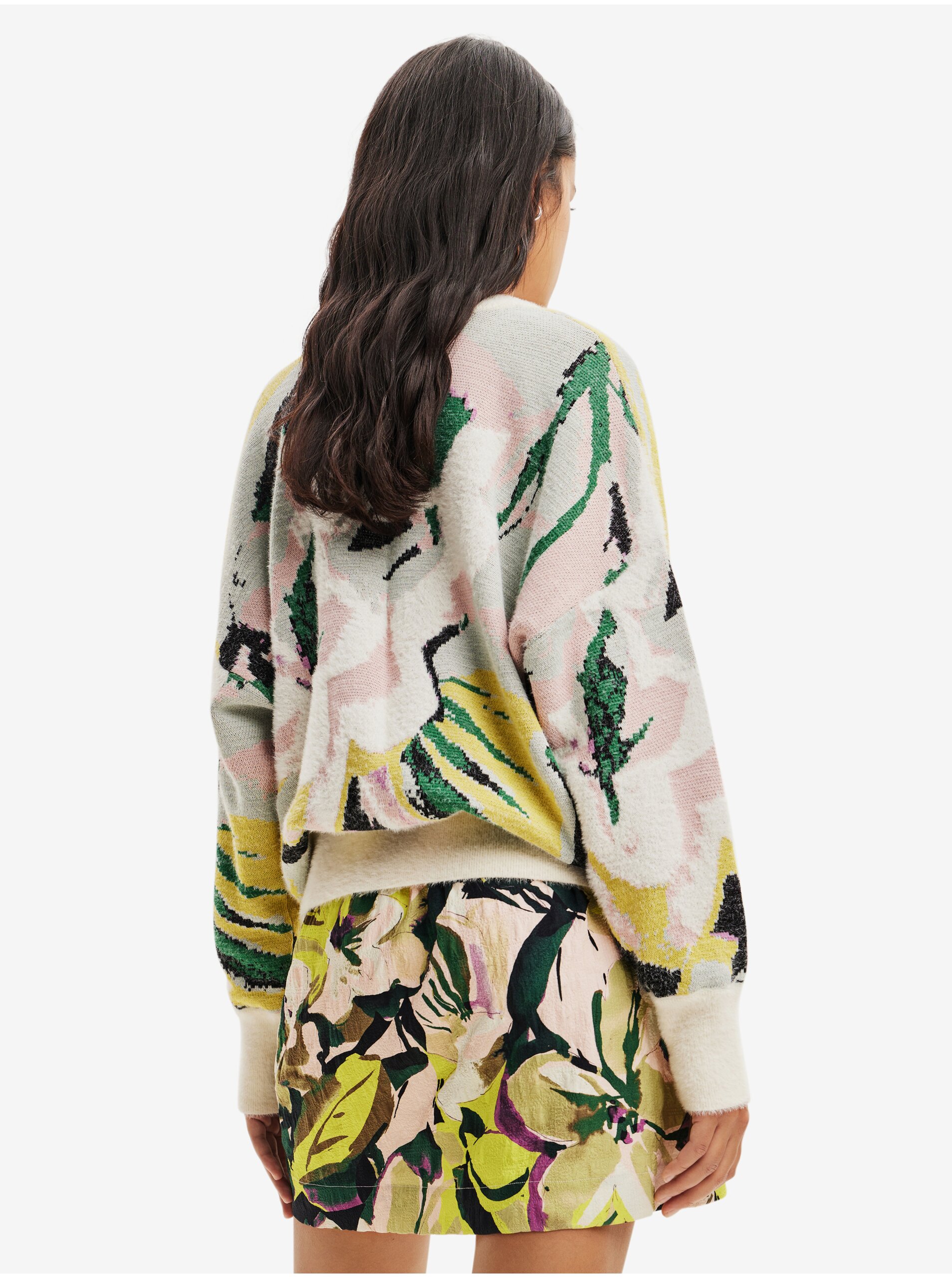 Pulovere pentru femei Desigual - crem, verde