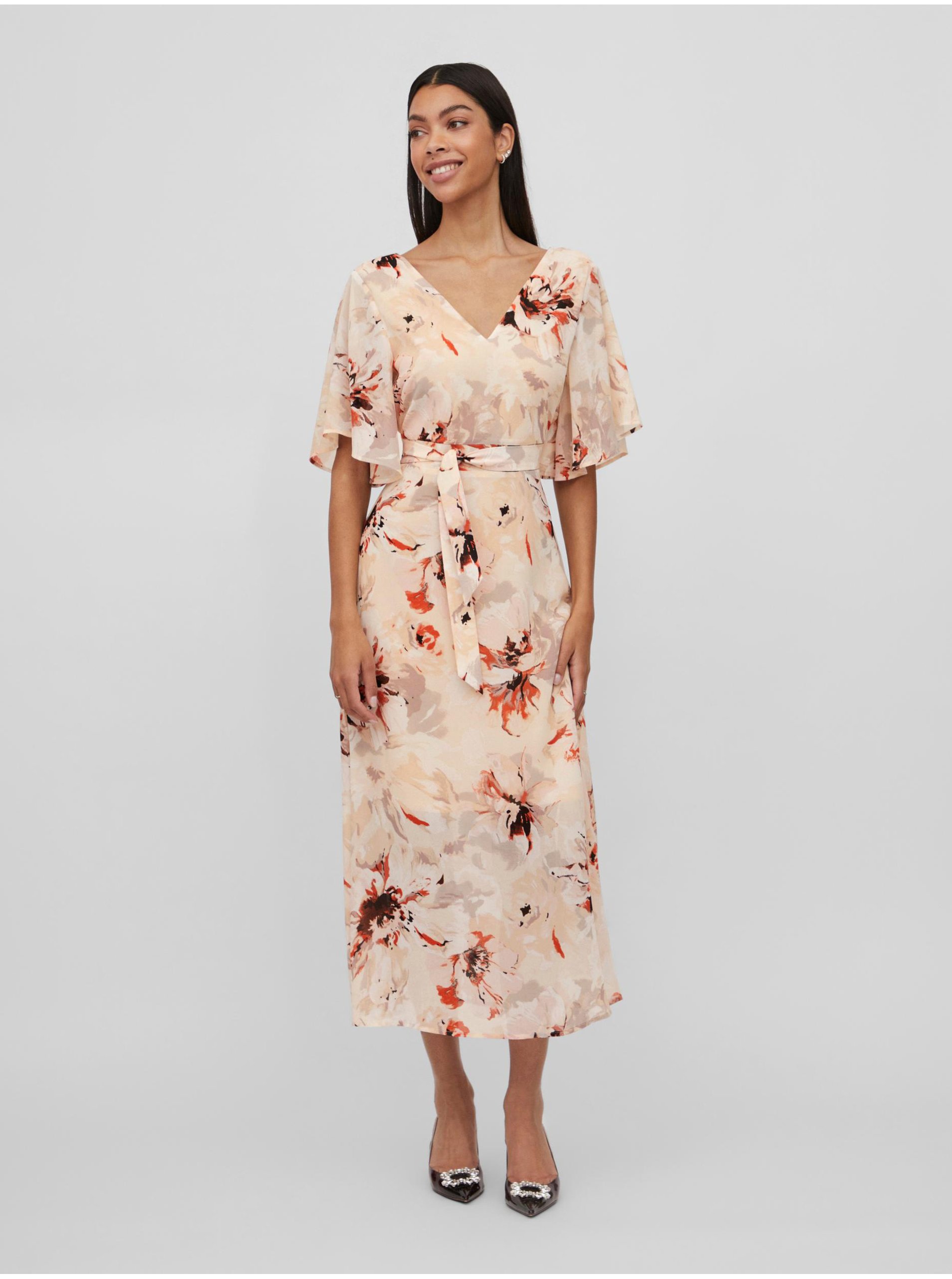 Vila Clothes kvetinové maxi šaty