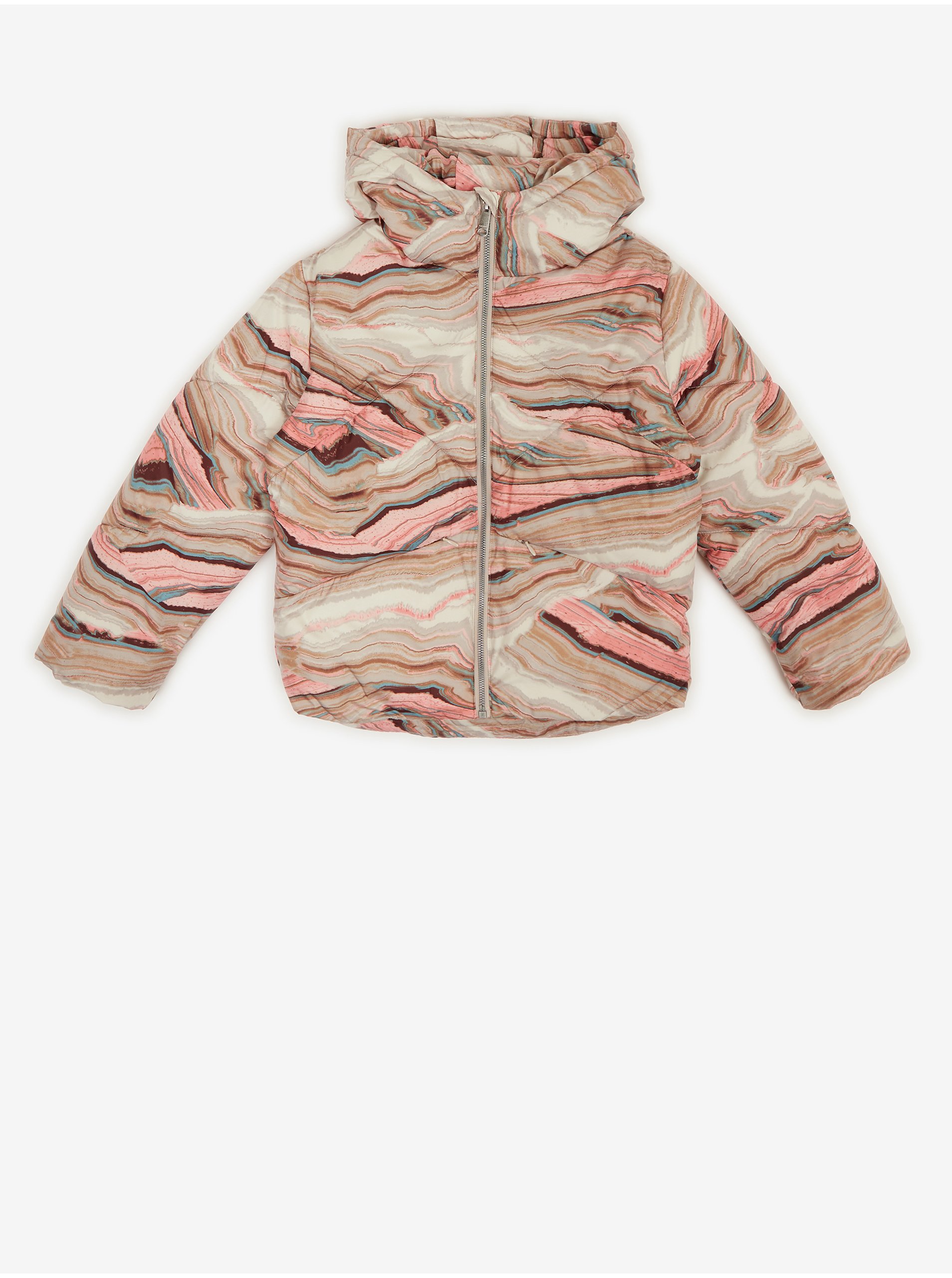Pink-Beige Girly Patterned Quilted Jacket Tom Tailor - Girls