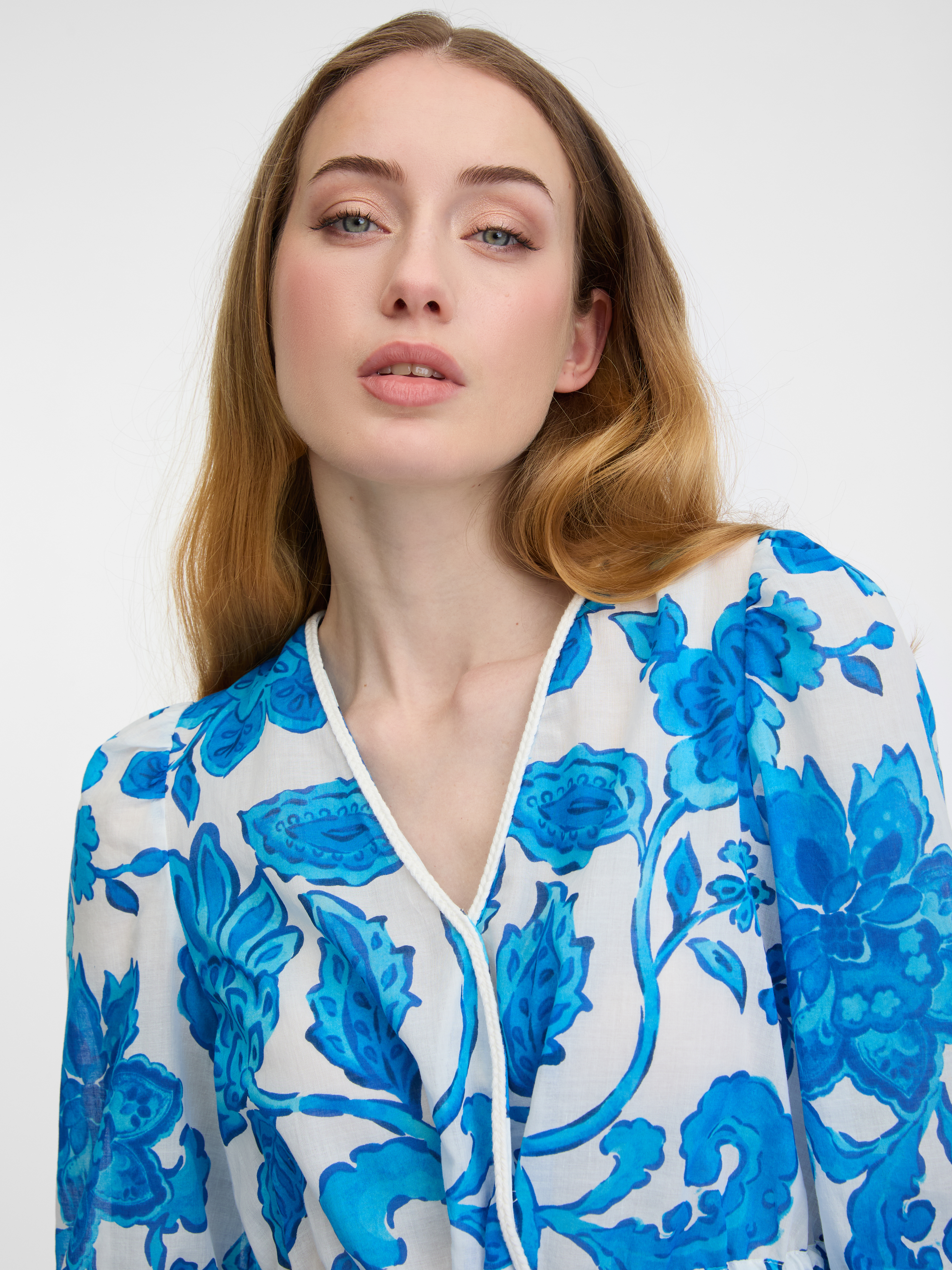 Blue women's patterned blouse ORSAY - Women's