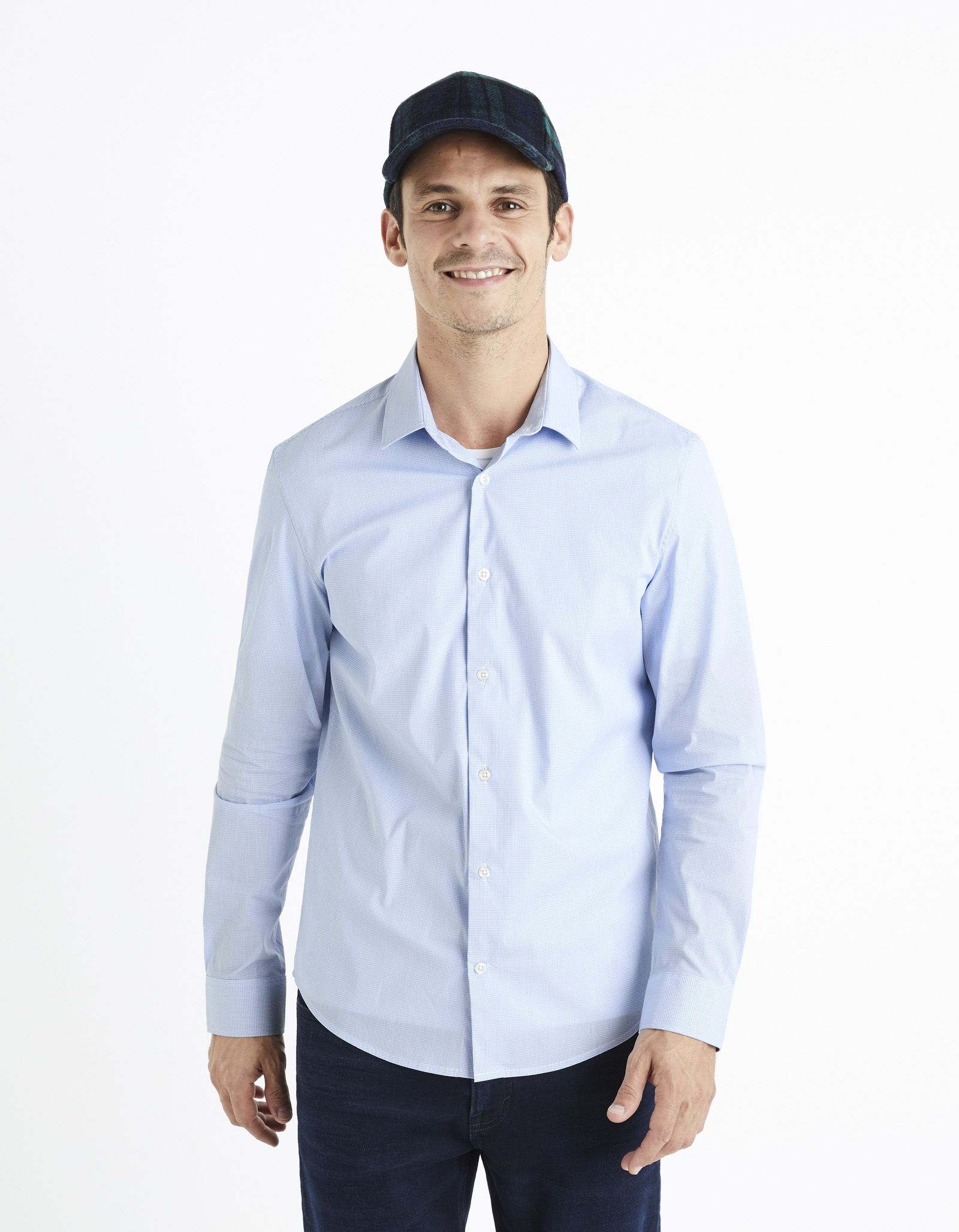 Celio Checkered Shirt Slim Masantal2 - Men