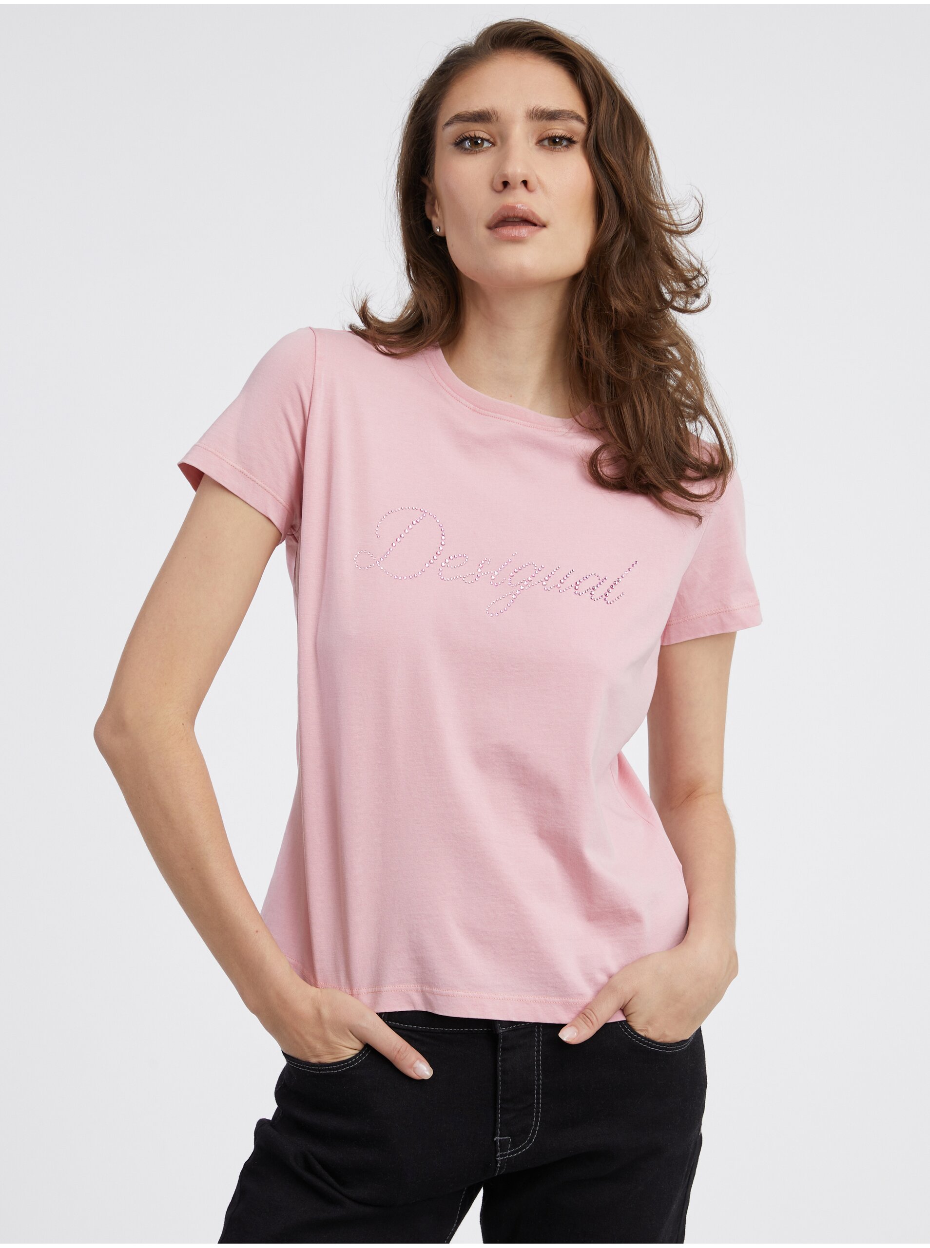 Light Pink Desigual Maya Women's T-Shirt - Women