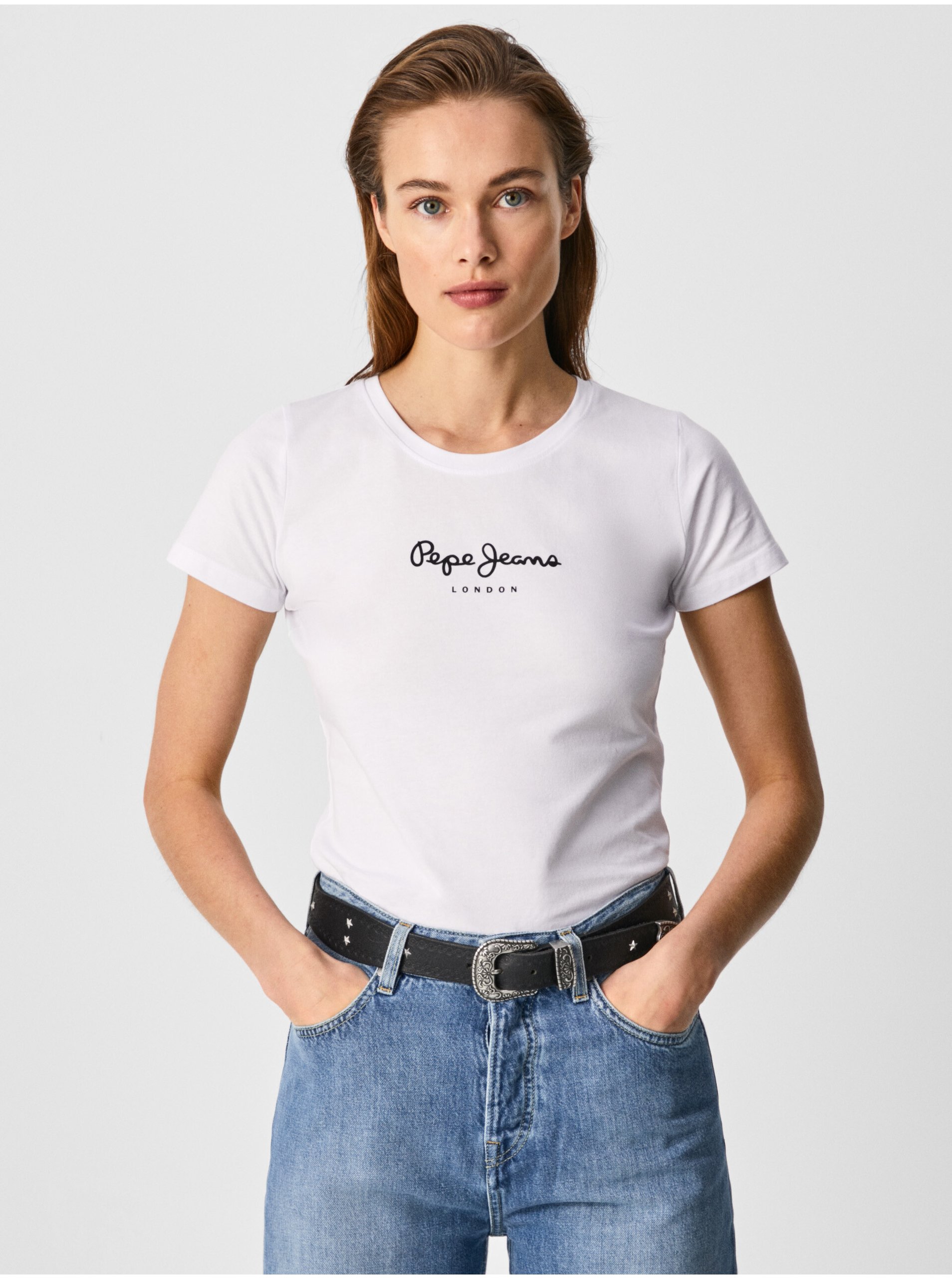 White Women's T-Shirt Pepe Jeans New Virginia - Women