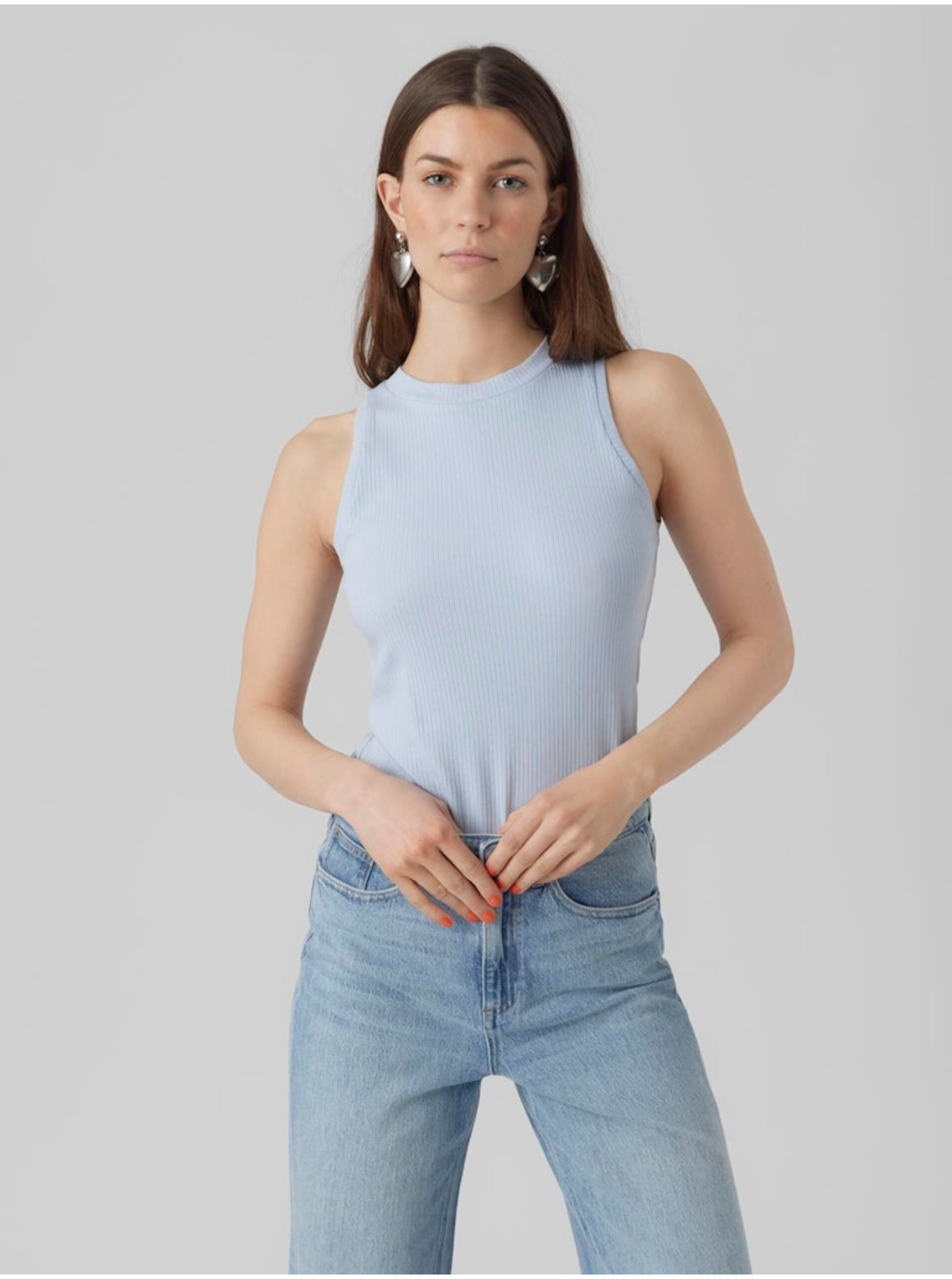 Topuri si tricouri pentru femei AWARE by VERO MODA - albastru deschis