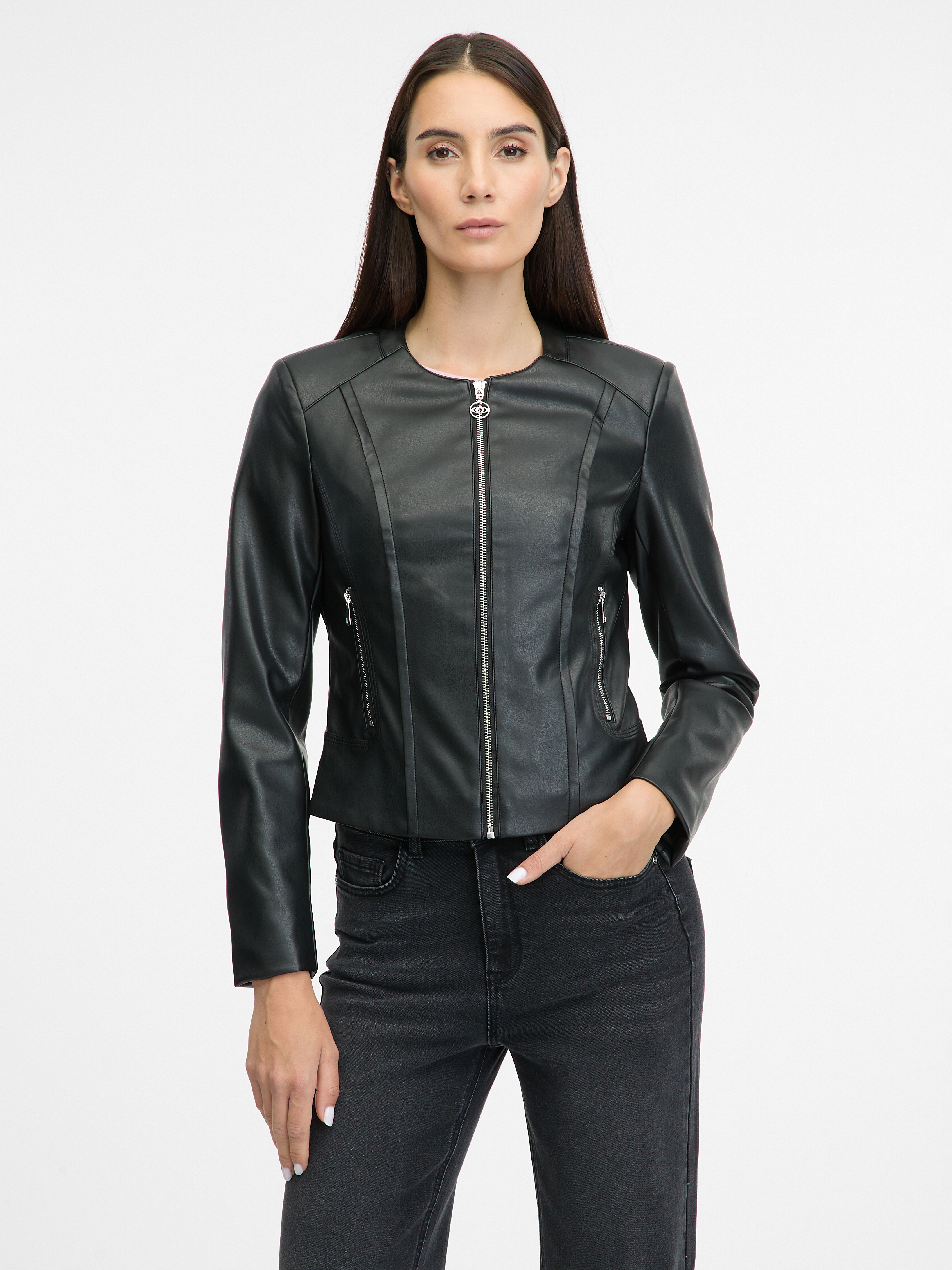 Black women's leather jacket ORSAY - Women's