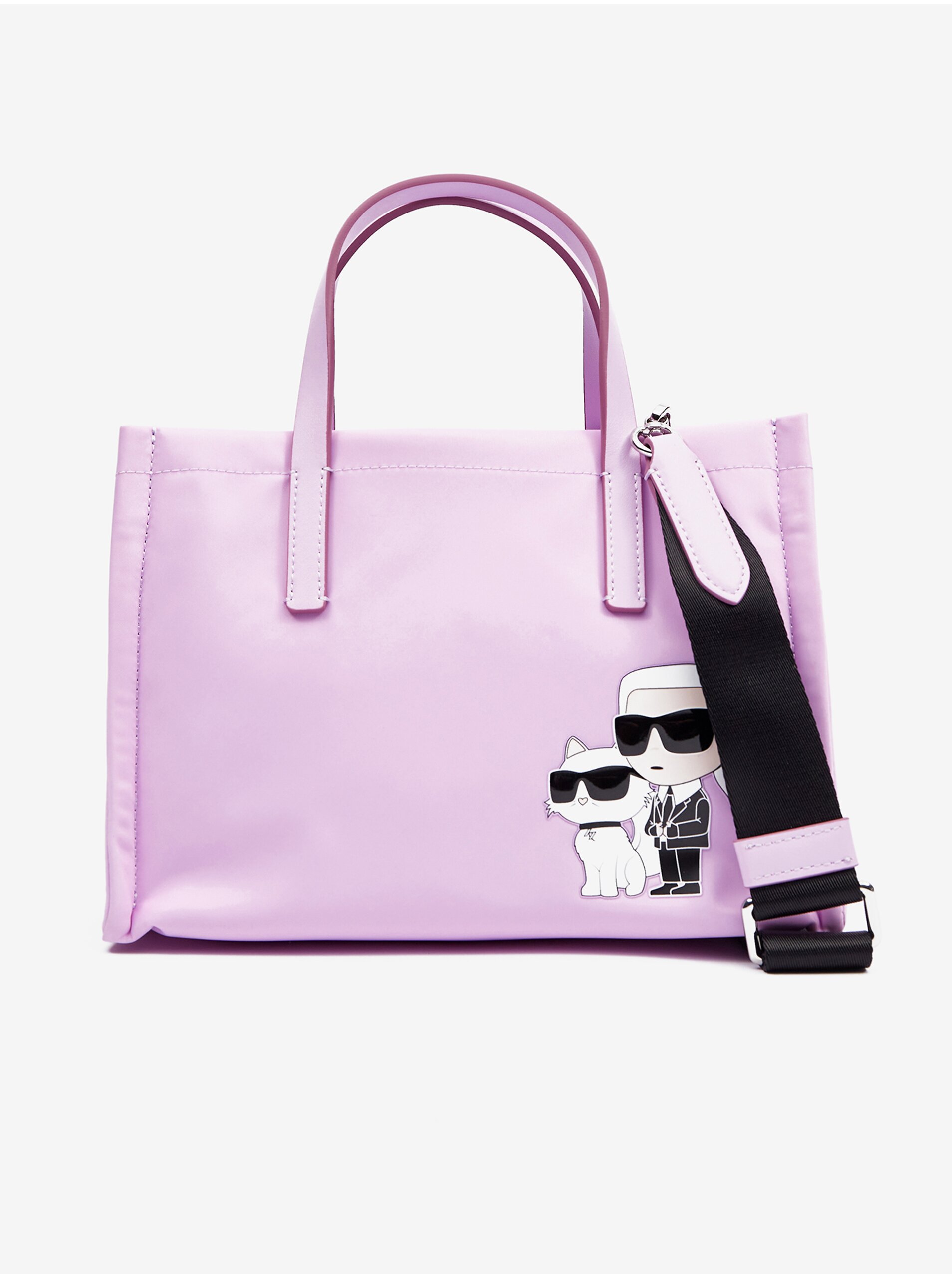 Light purple women's handbag KARL LAGERFELD Ikonik 2.0 Nylon SM - Women