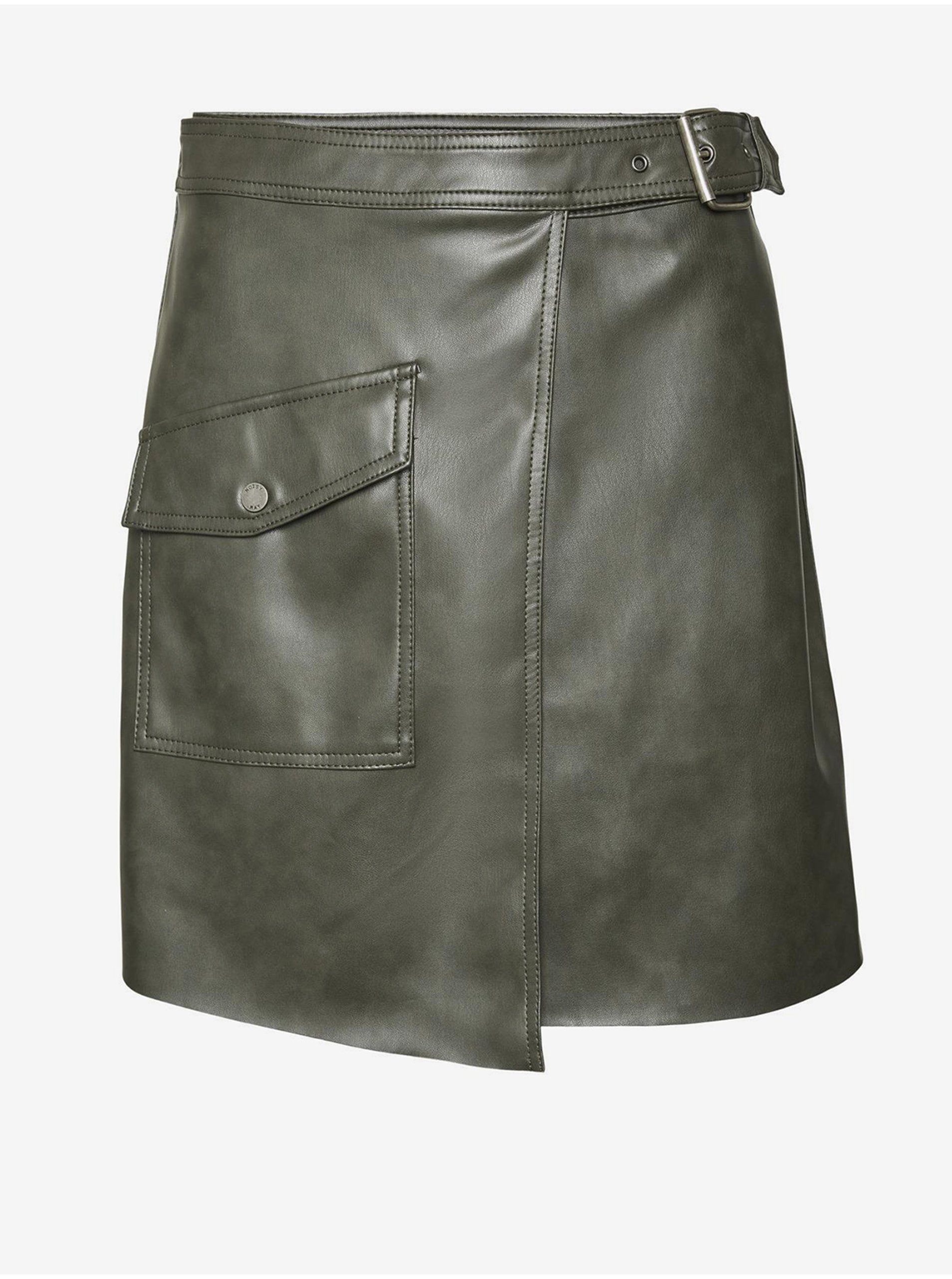 Khaki Leatherette Skirt Noisy May Elisa - Women