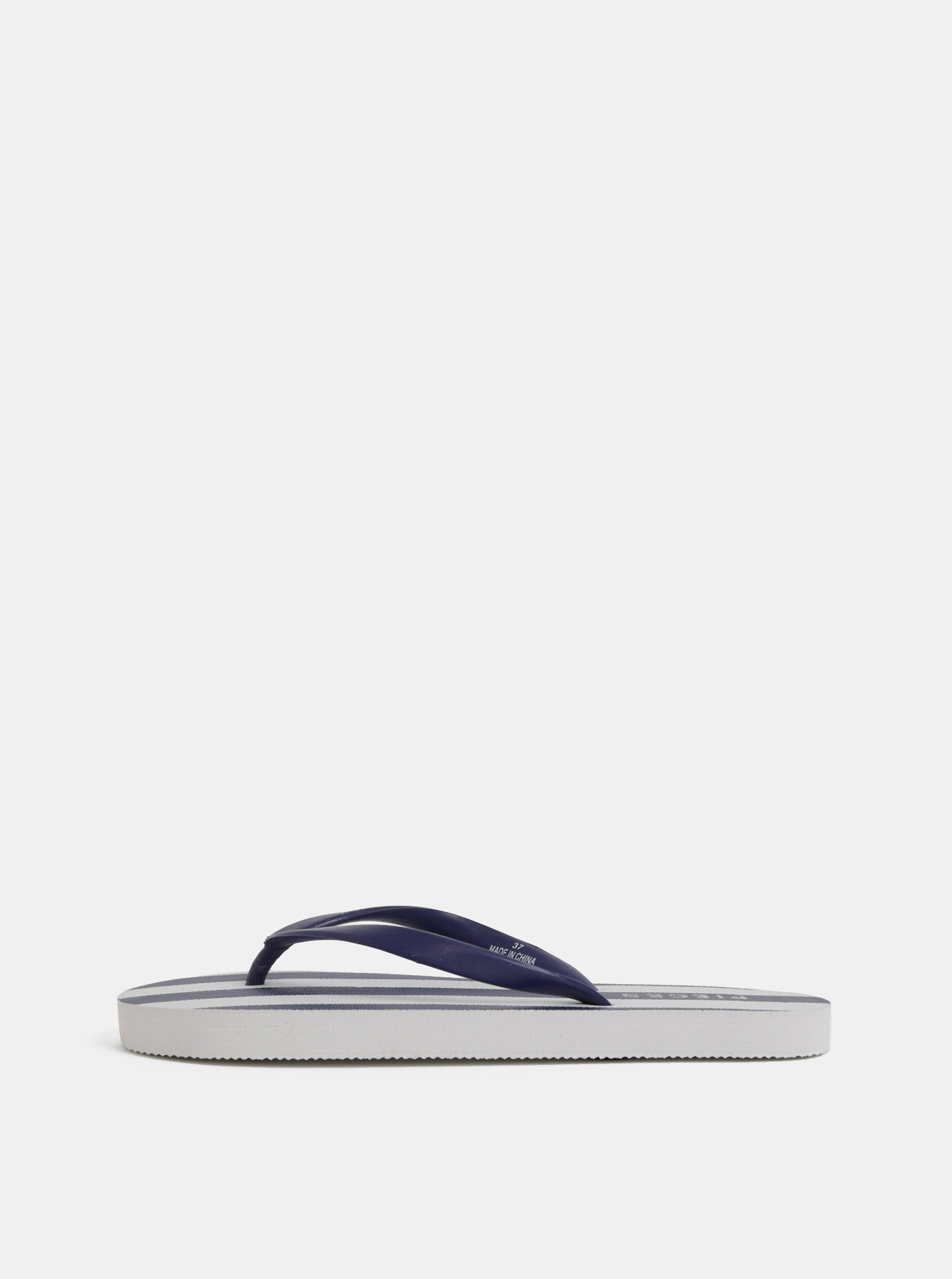 White And Blue Striped Flip-Flops Pieces Blair - Women