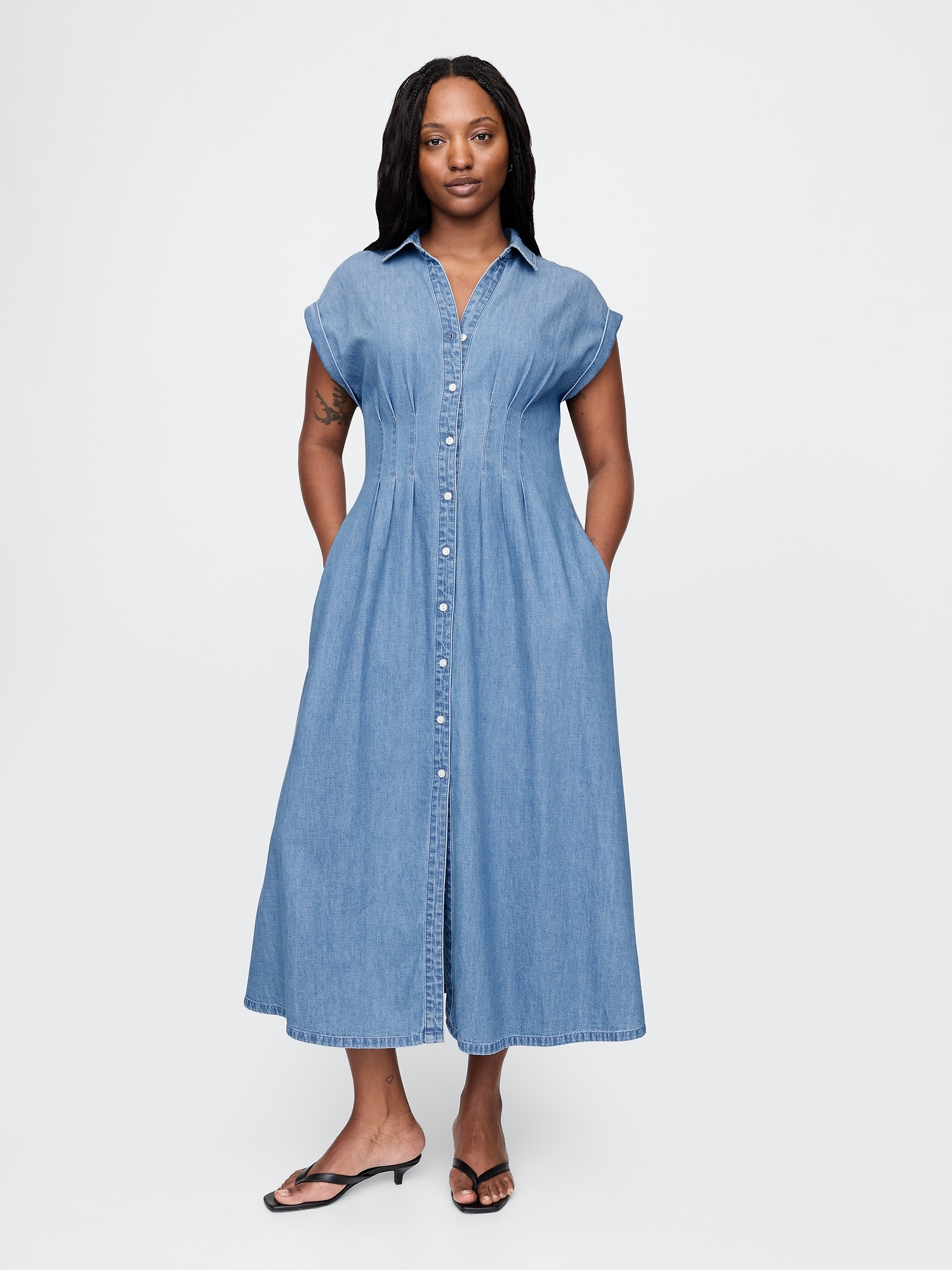 GAP Denim shirt maxi dress - Women's