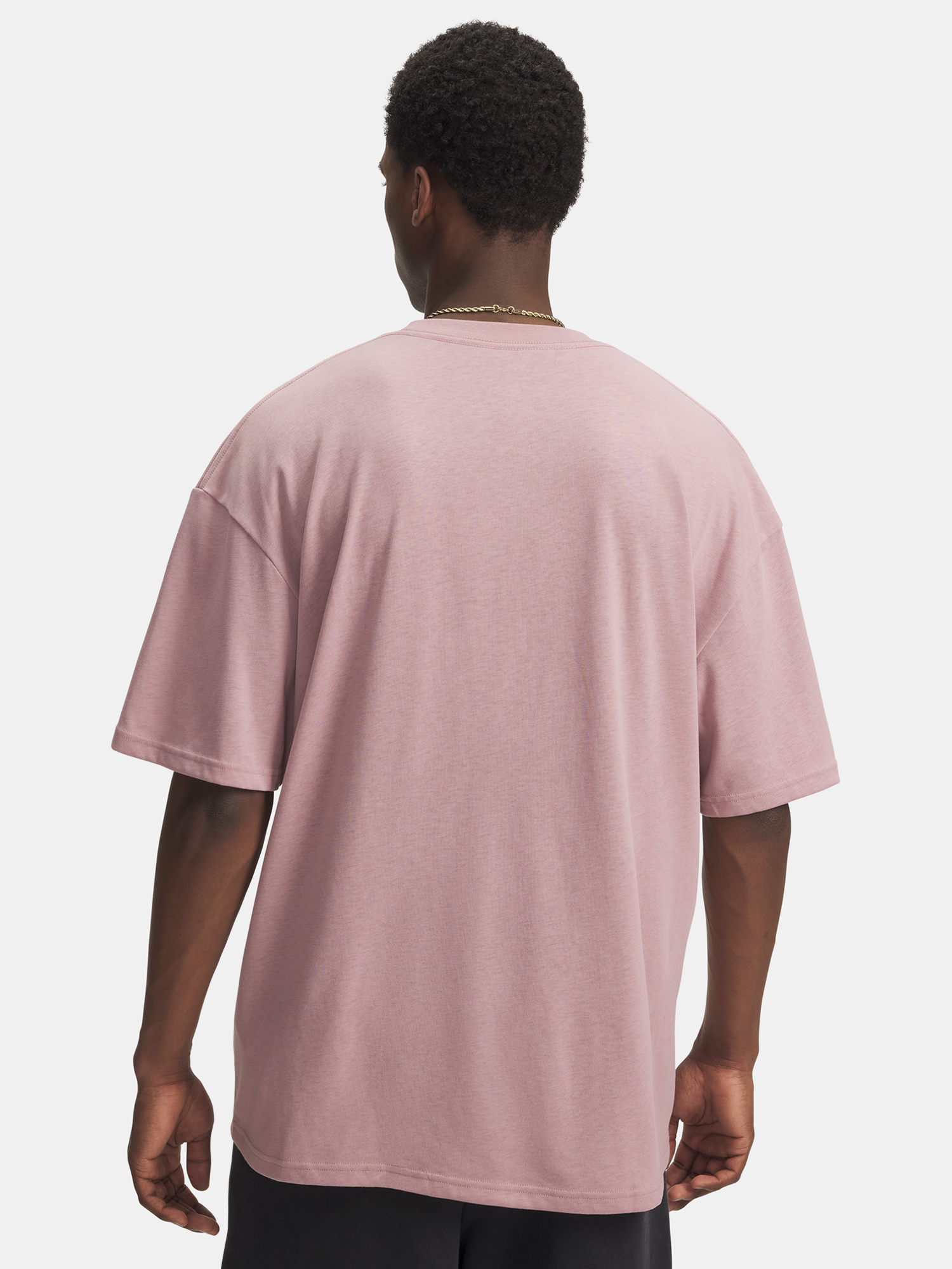 Men's Under Armour UA HWT WOVEN LABEL SS-PNK T-Shirt - Men's