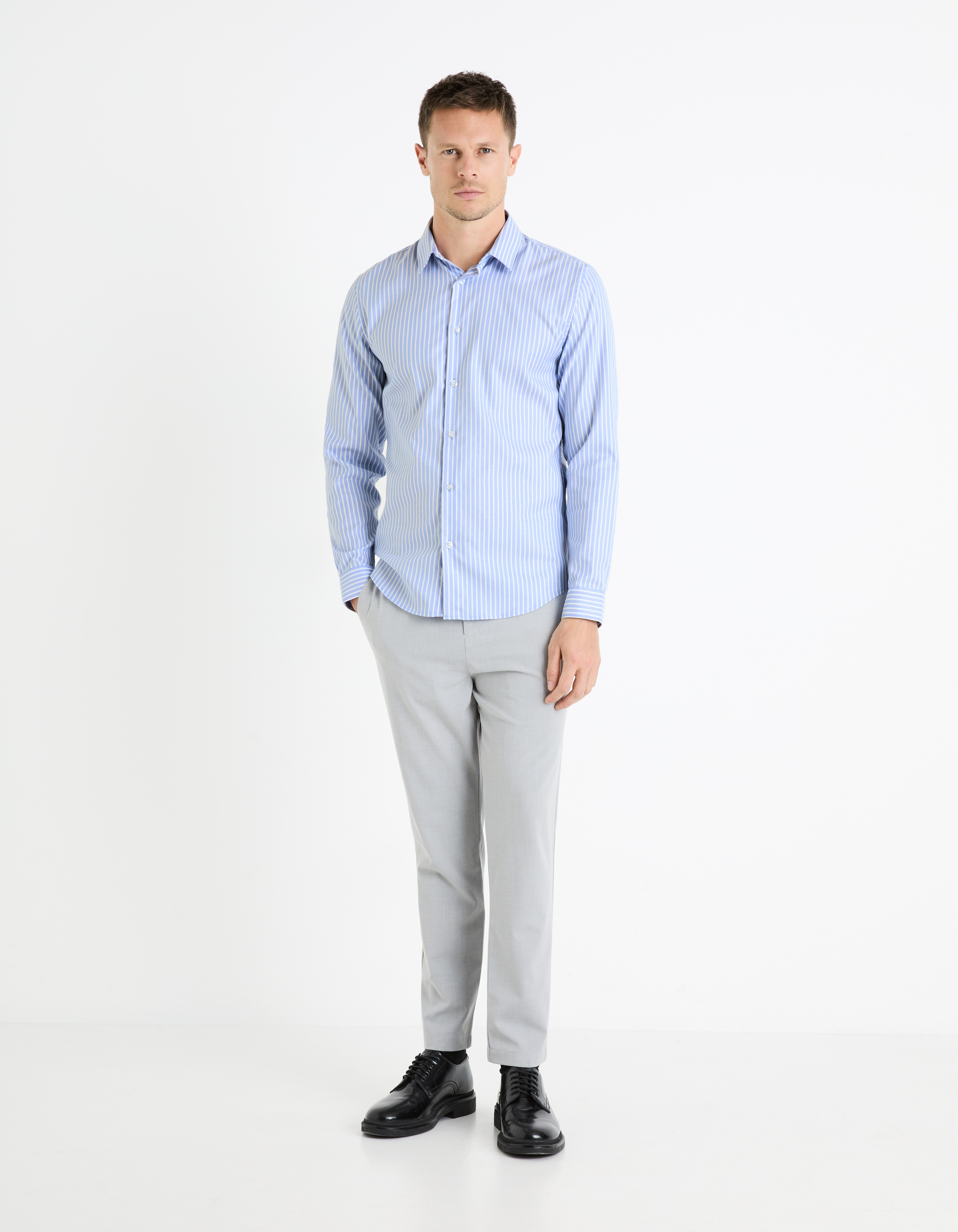 Camasi casual pentru barbati Celio - albastru deschis