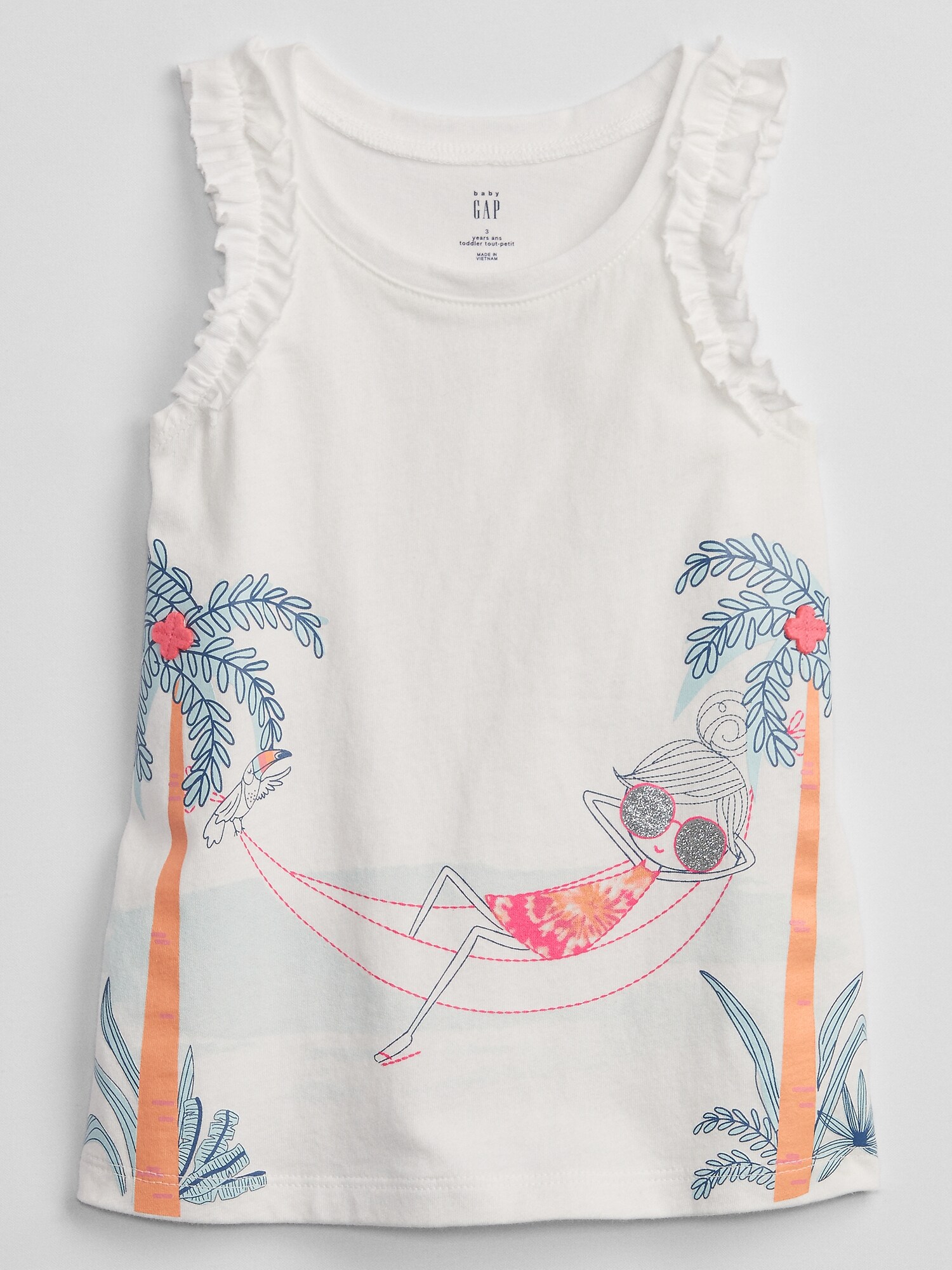 GAP Dětské Tílko Ruffle Graphic Tank