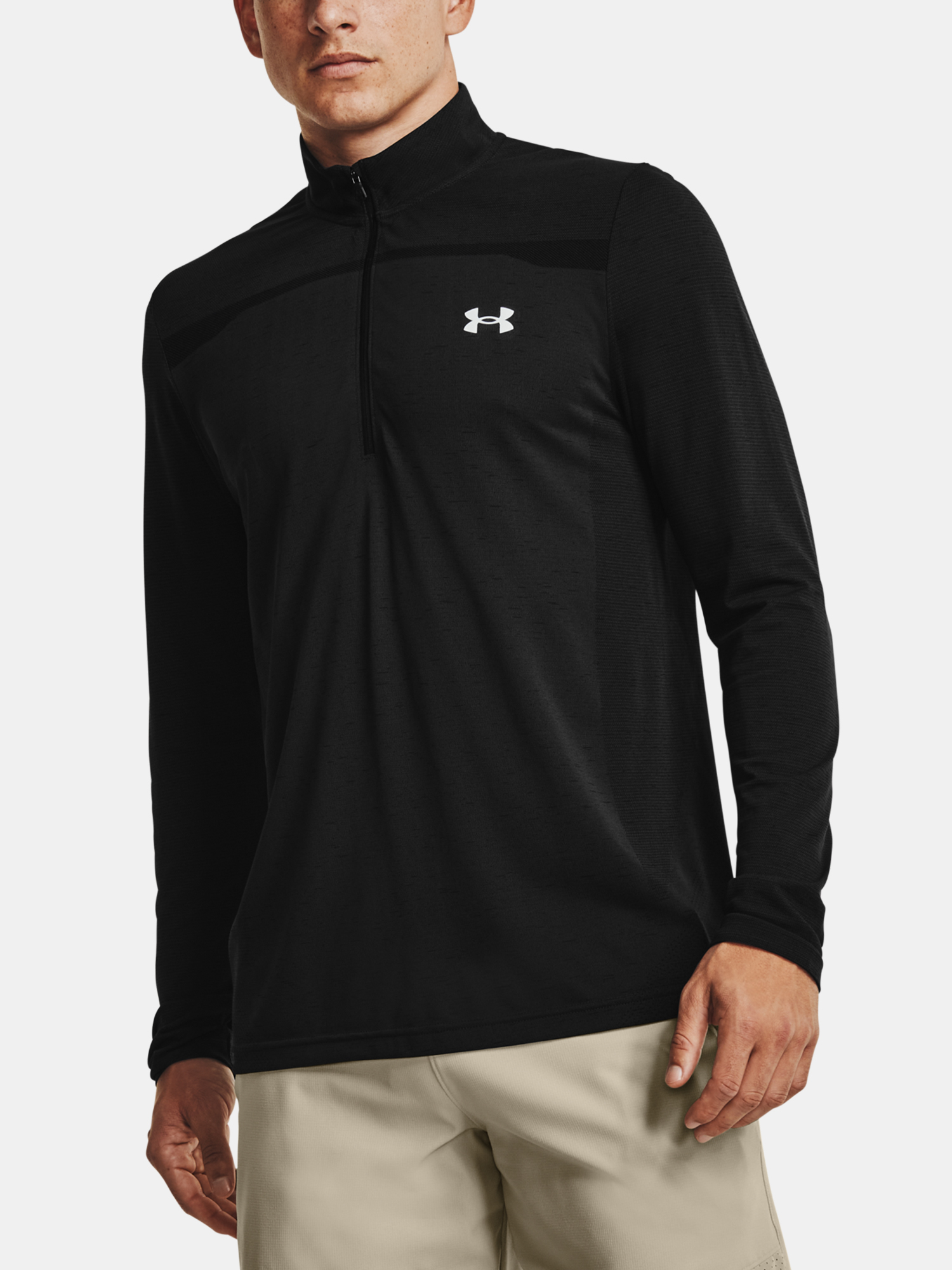 Under Armour UA Seamless 1/2 Zip-BLK T-Shirt - Men's