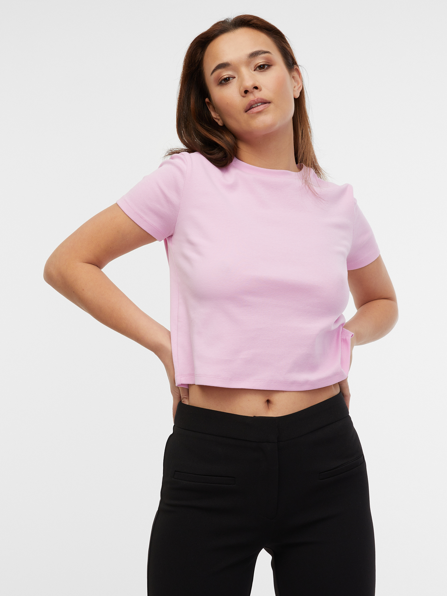 Levně Orsay Růžové dámské krátké tričko - Dámské