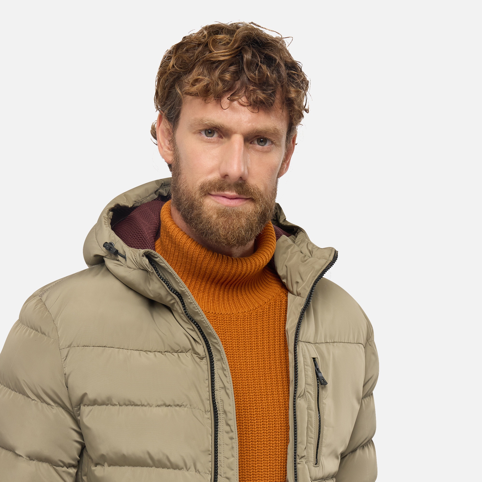 Geacă bărbătească bej cu puf Geox Snake