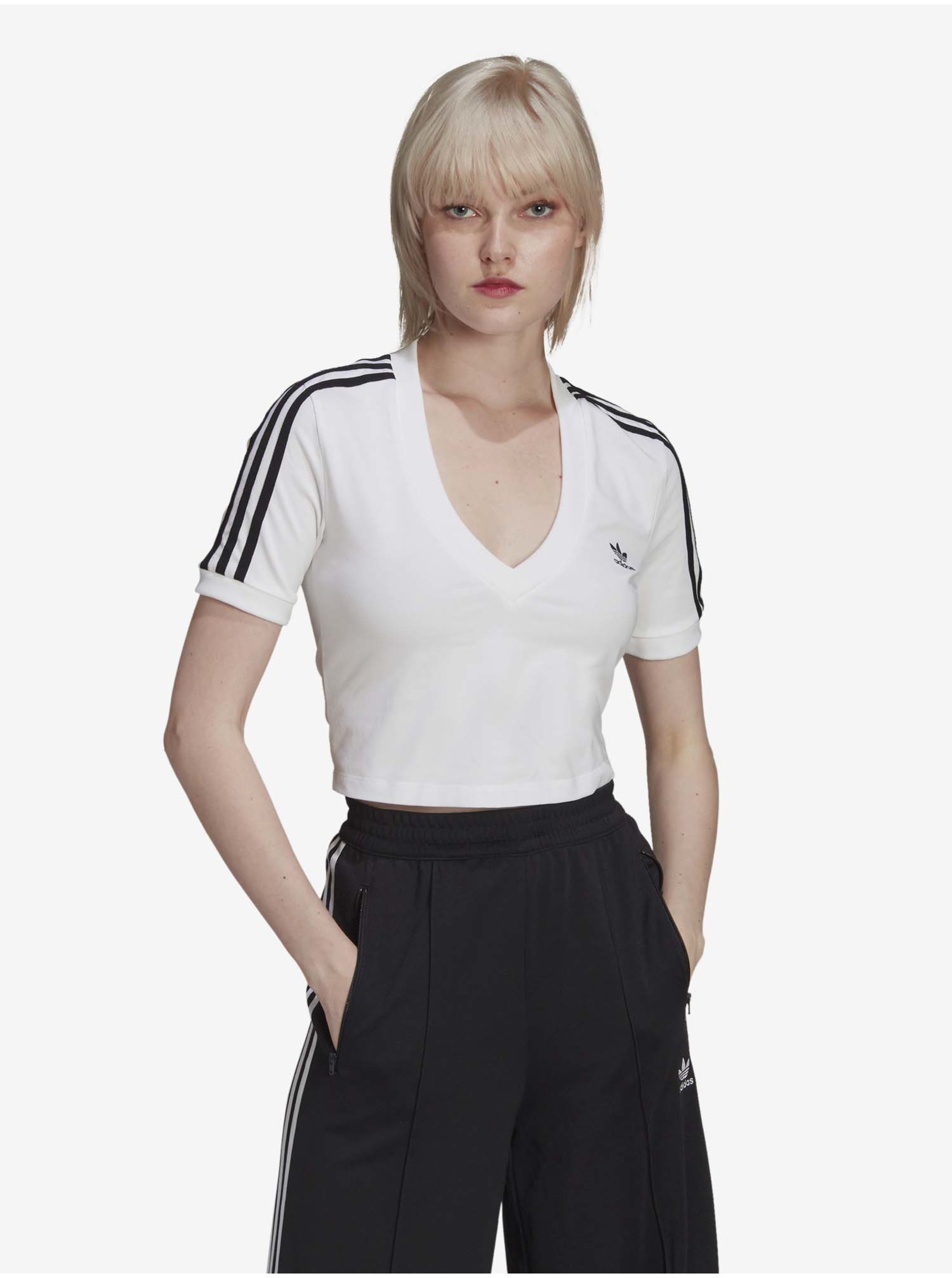 White Womens Crop Top Adidas Originals - Women