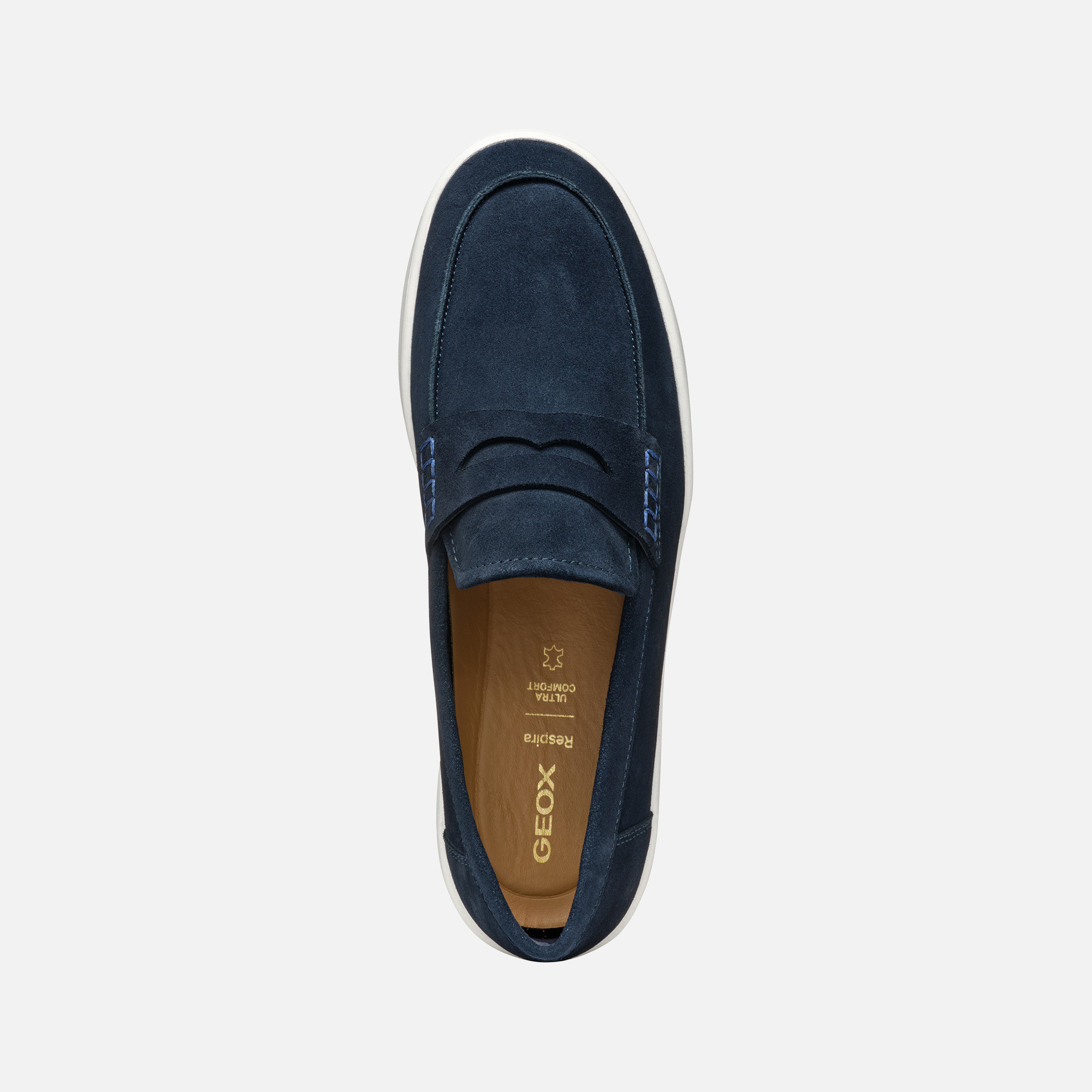 Dark blue men&#039;s moccasins Geox Spherica ECUB-1 - Men