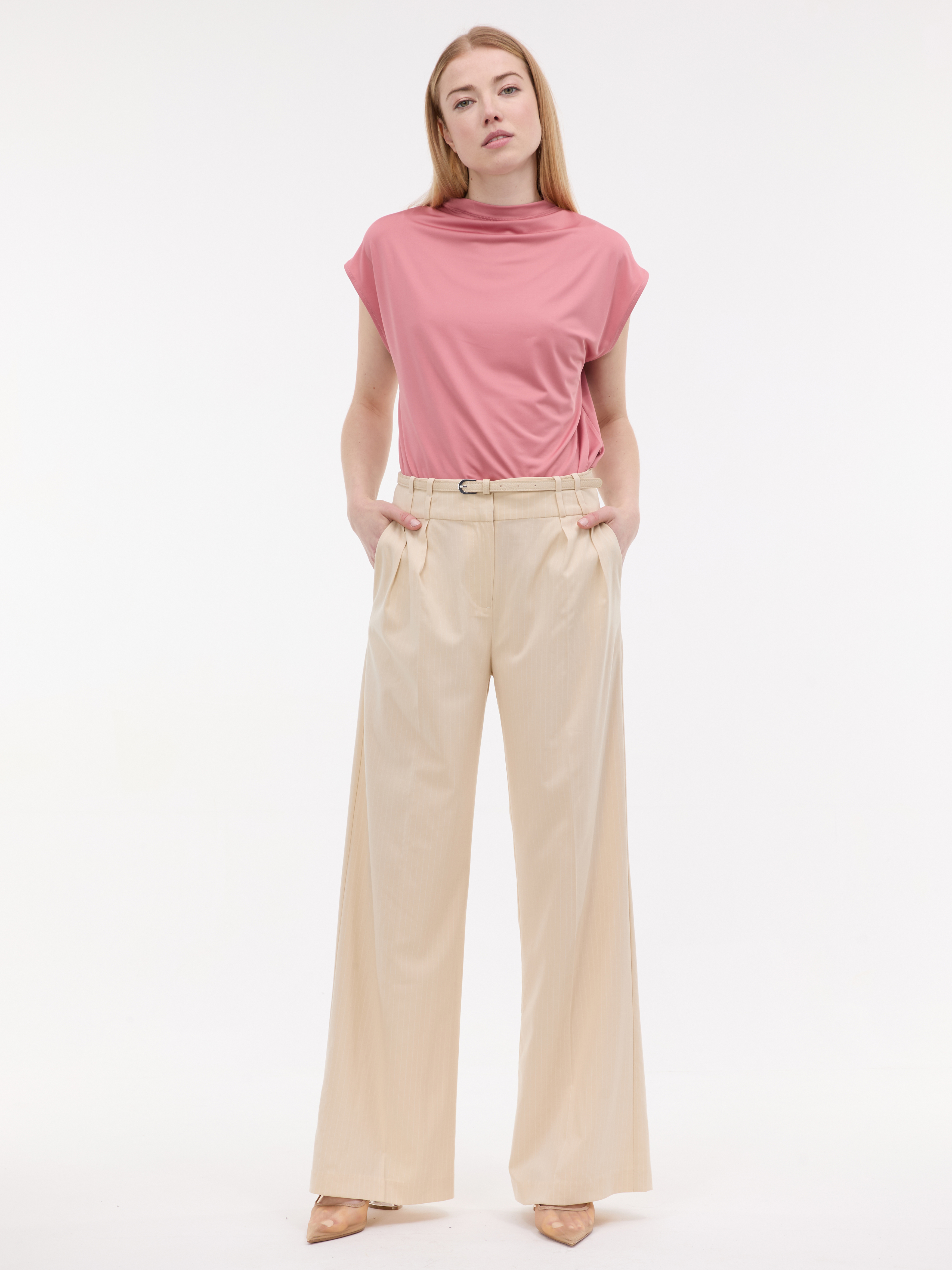 Krémové dámské široké kalhoty ORSAY