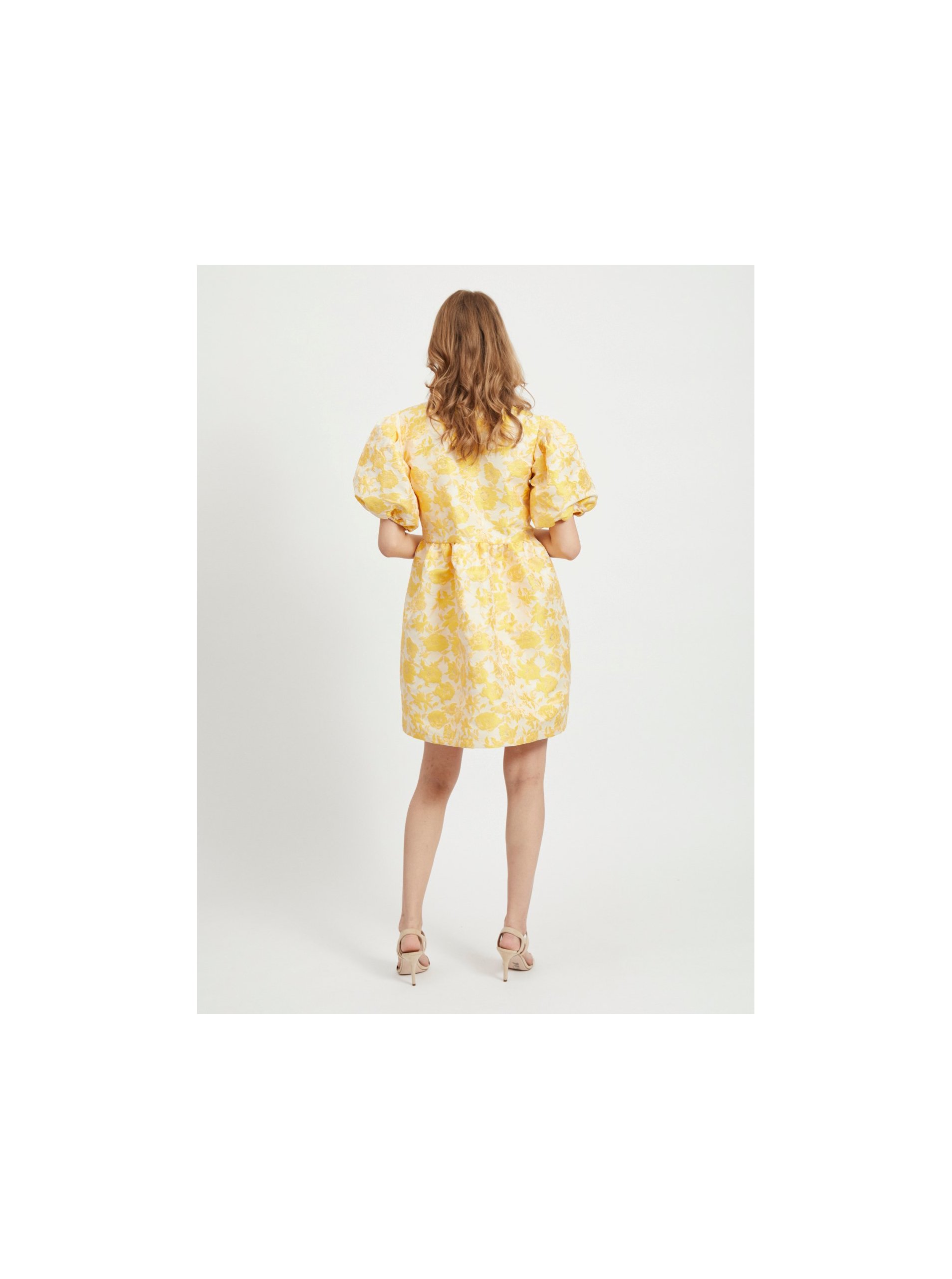 Yellow Floral Balloon Dress VILA Marito