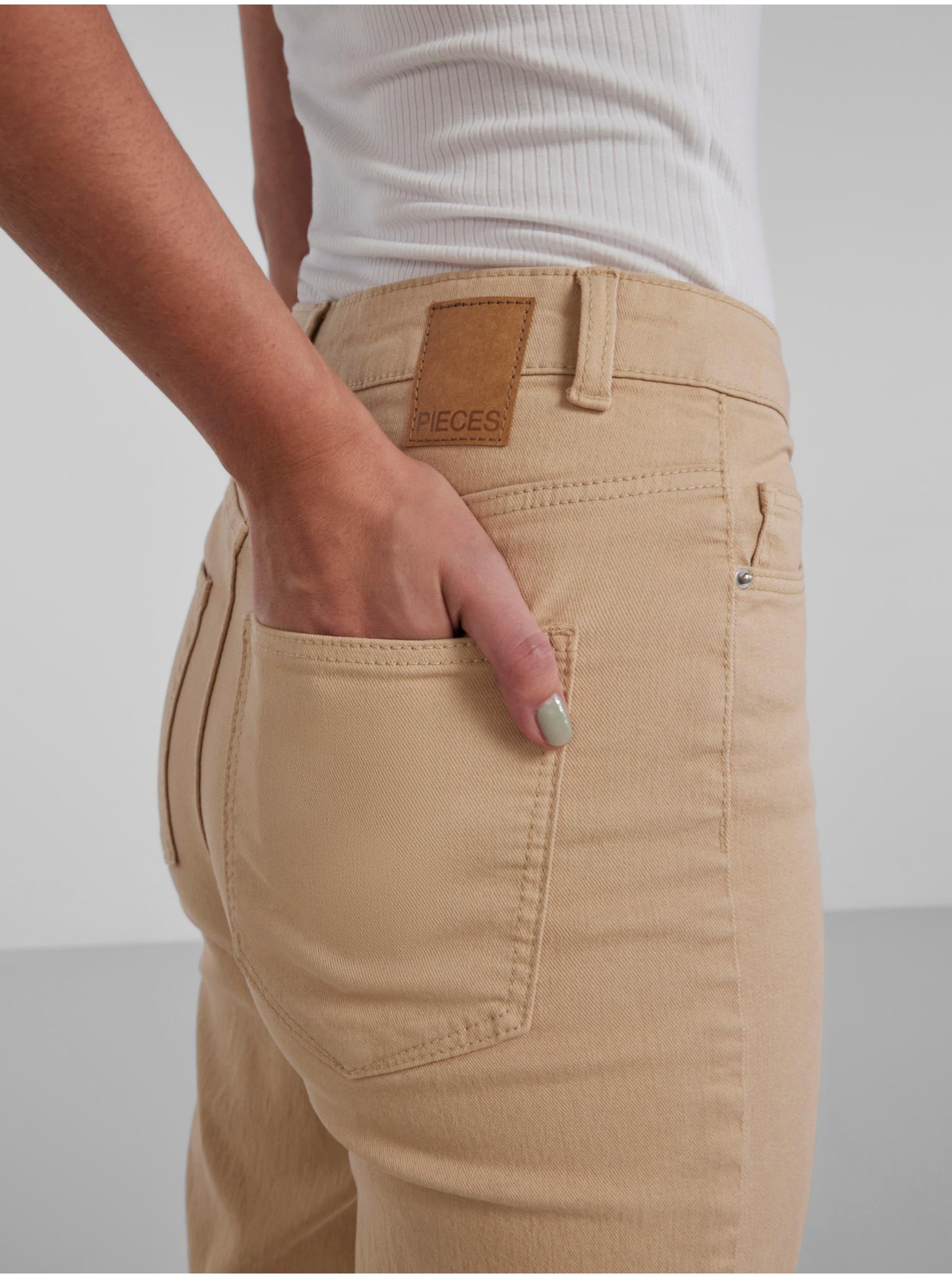 Flared, Bootcut pentru femei Pieces - bej
