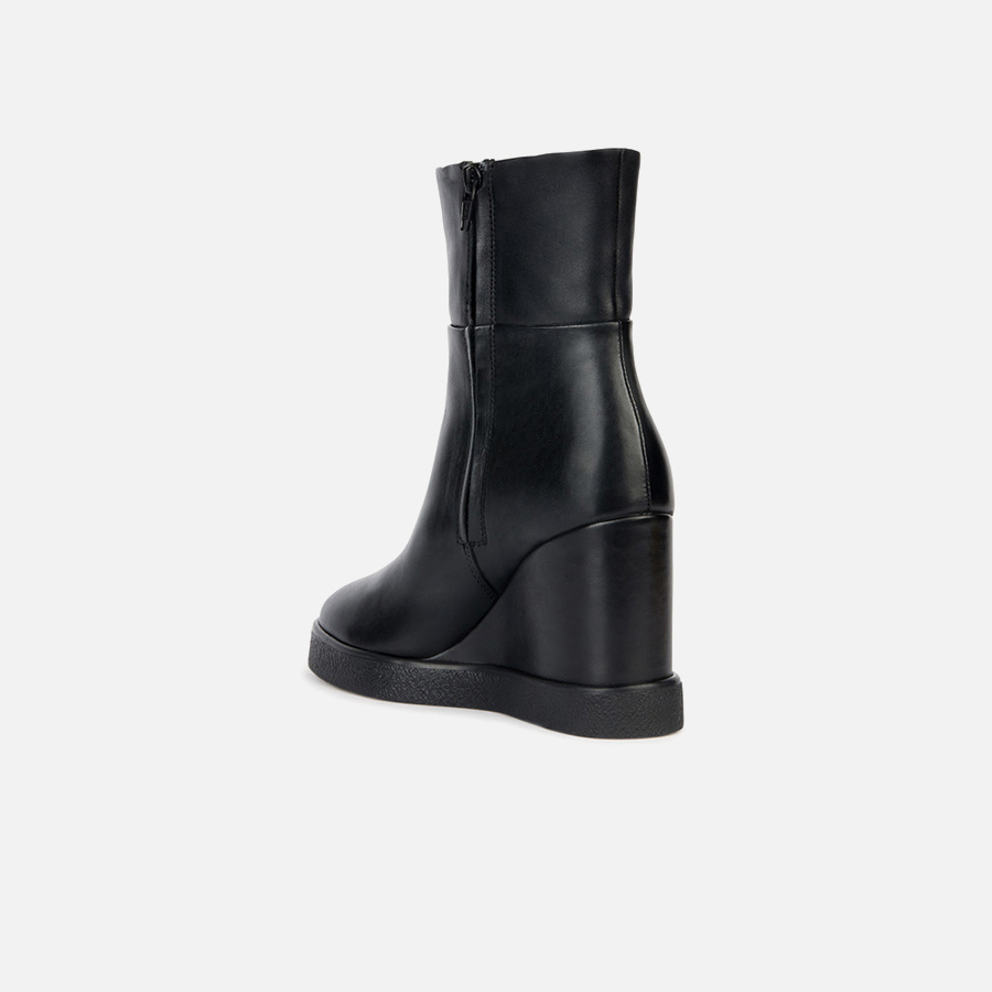 Black women's ankle boots Geox Elidea Wedge - Women's