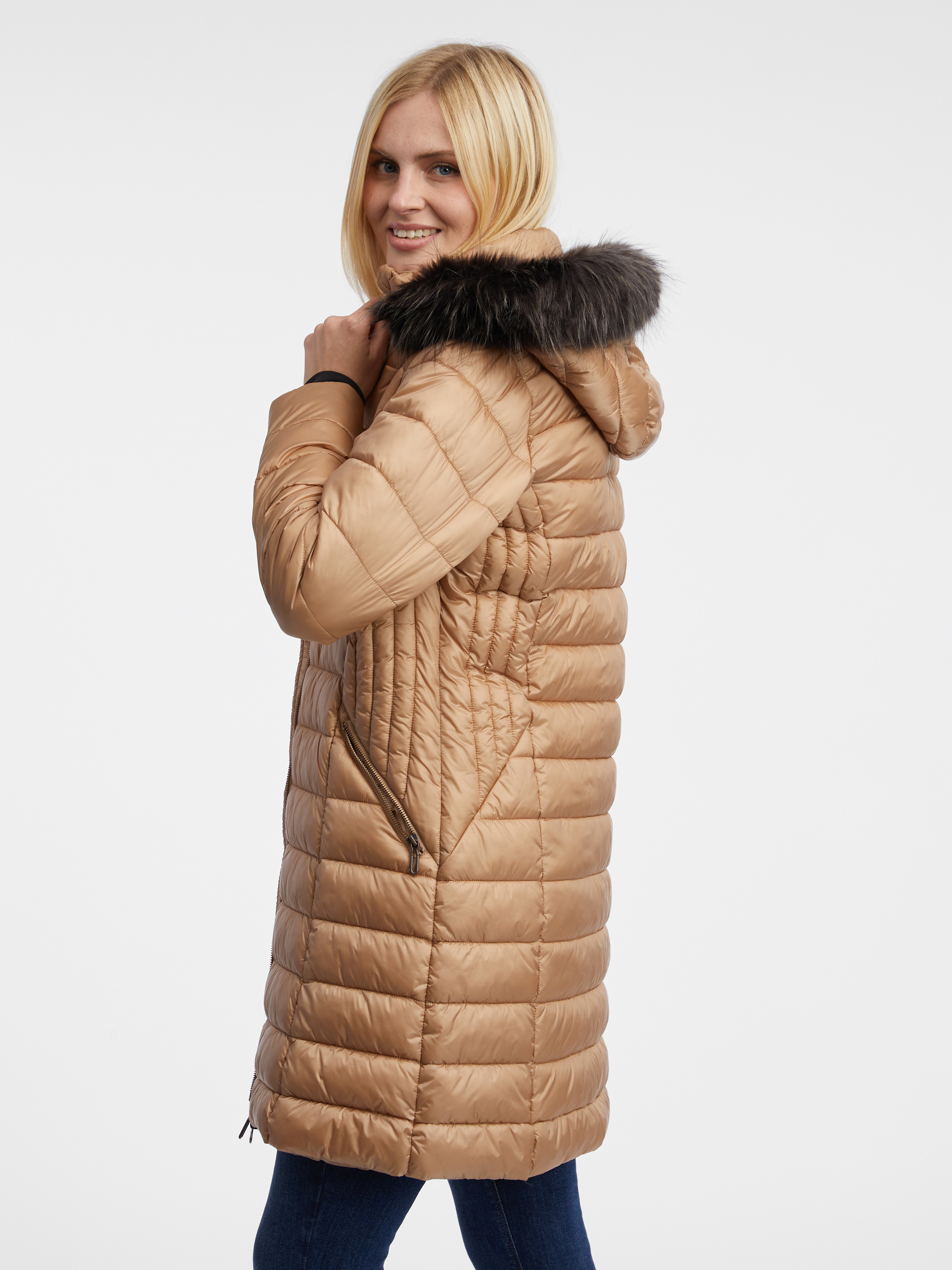 Orsay Light brown women's quilted coat - Women's