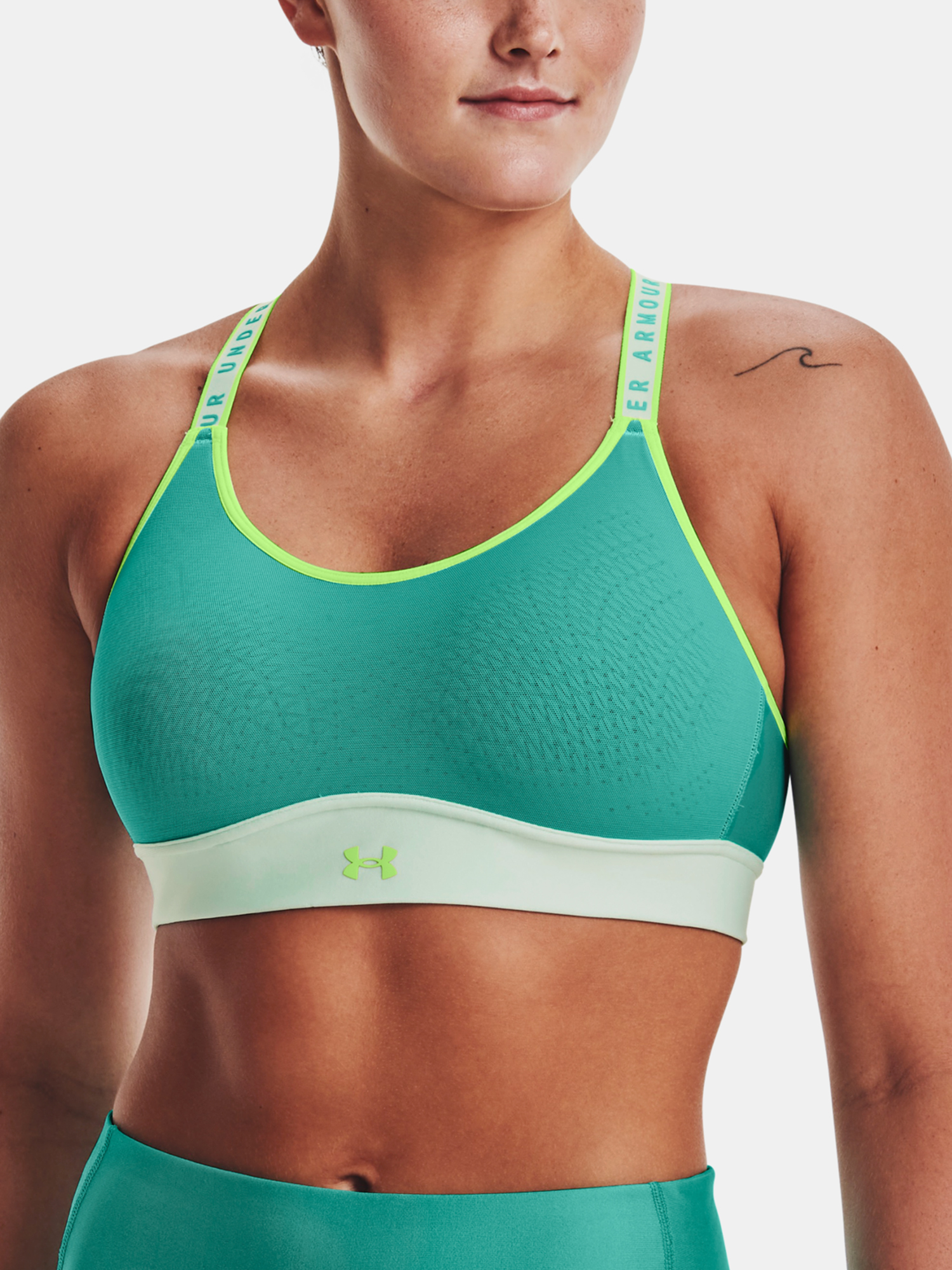 Under Armour Bra UA Infinity Mid Bra Blocked-GRN - Women