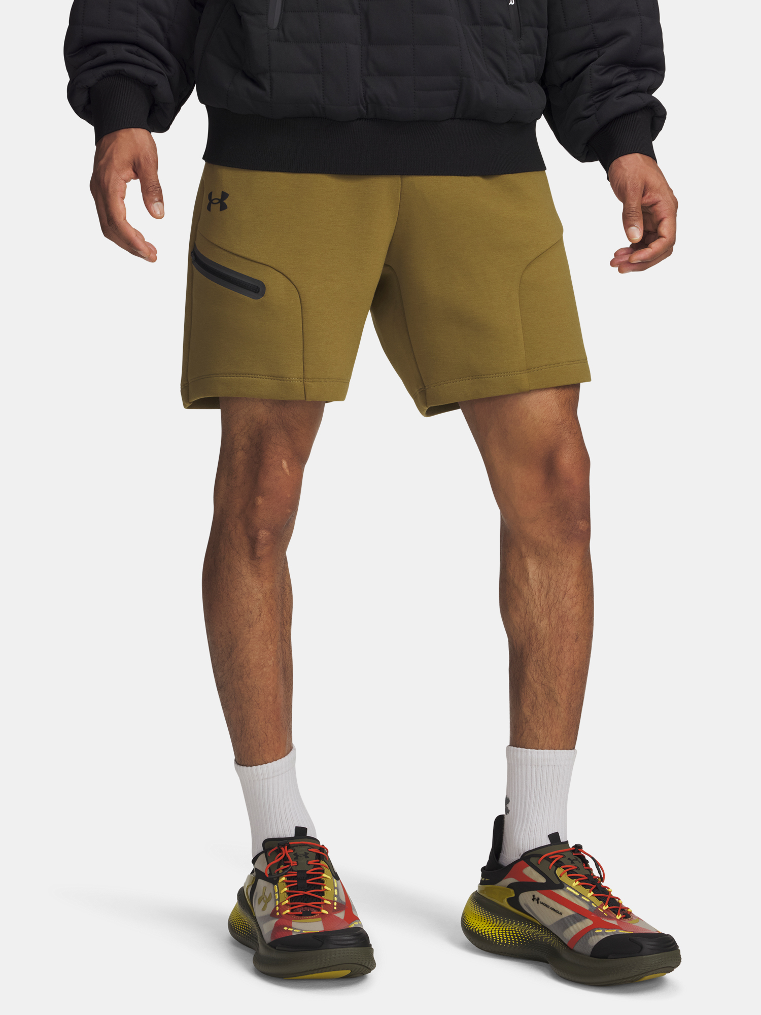Mens shorts Under Armour UA Unstoppable Flc Shorts-GRN - Men