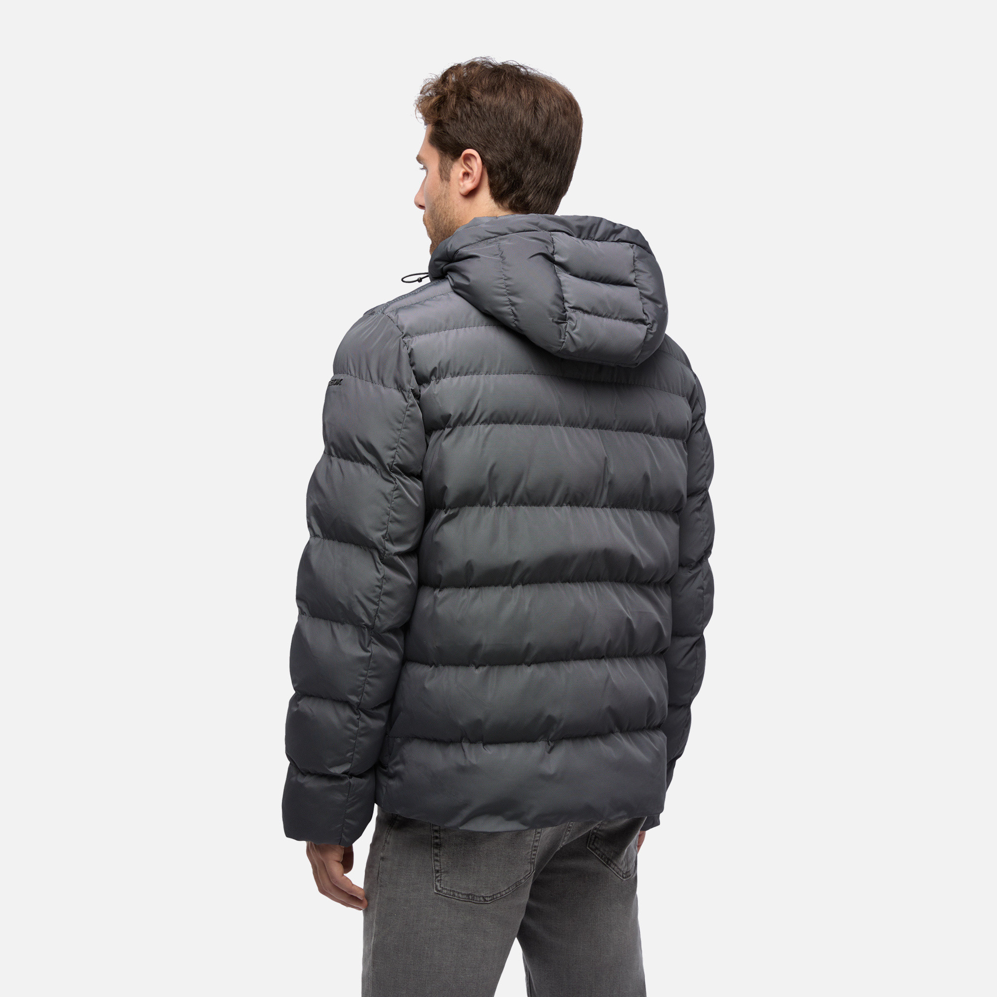 Geacă de puf gri pentru bărbați Geox Leitan