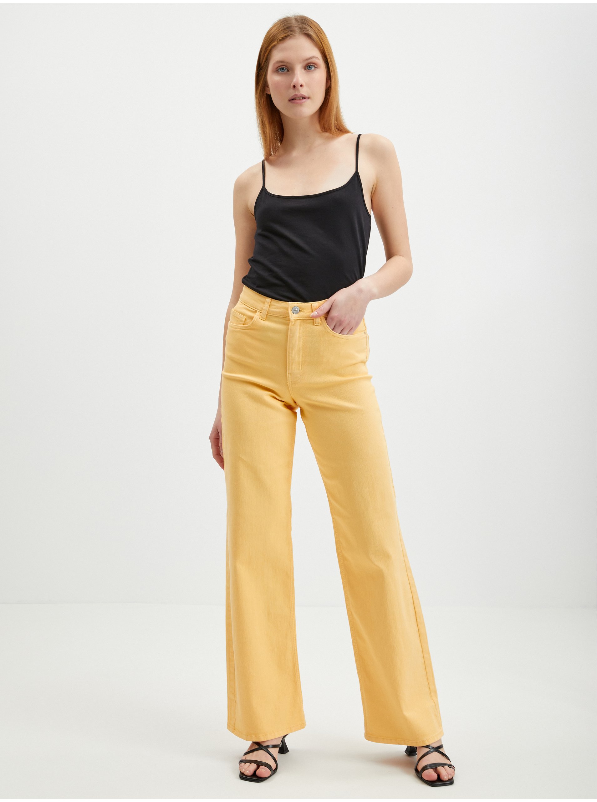 Flared, Bootcut pentru femei Pieces - galben