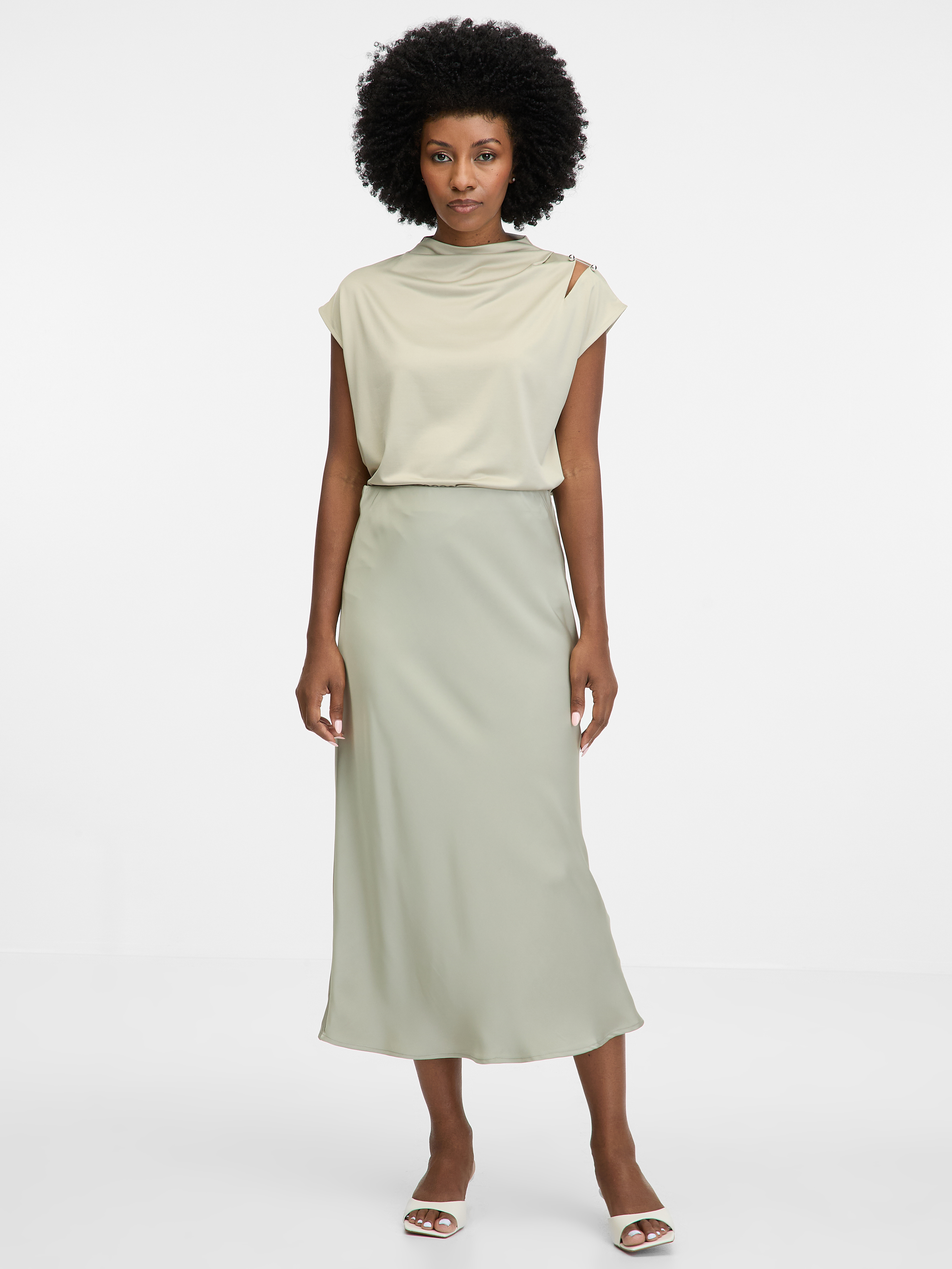 Orsay Khaki women&#039;s midi skirt - Women&#039;s