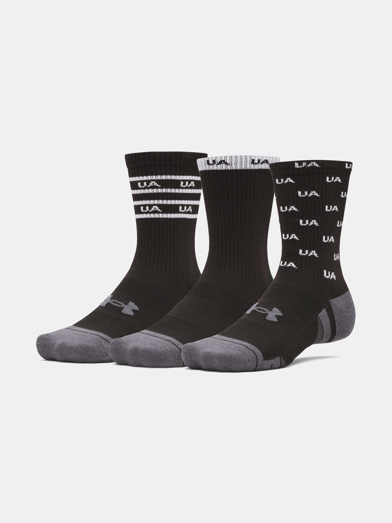 Unisex socks Under Armour UA Perf Tech Nov 3pk Crew-BLK - unisex