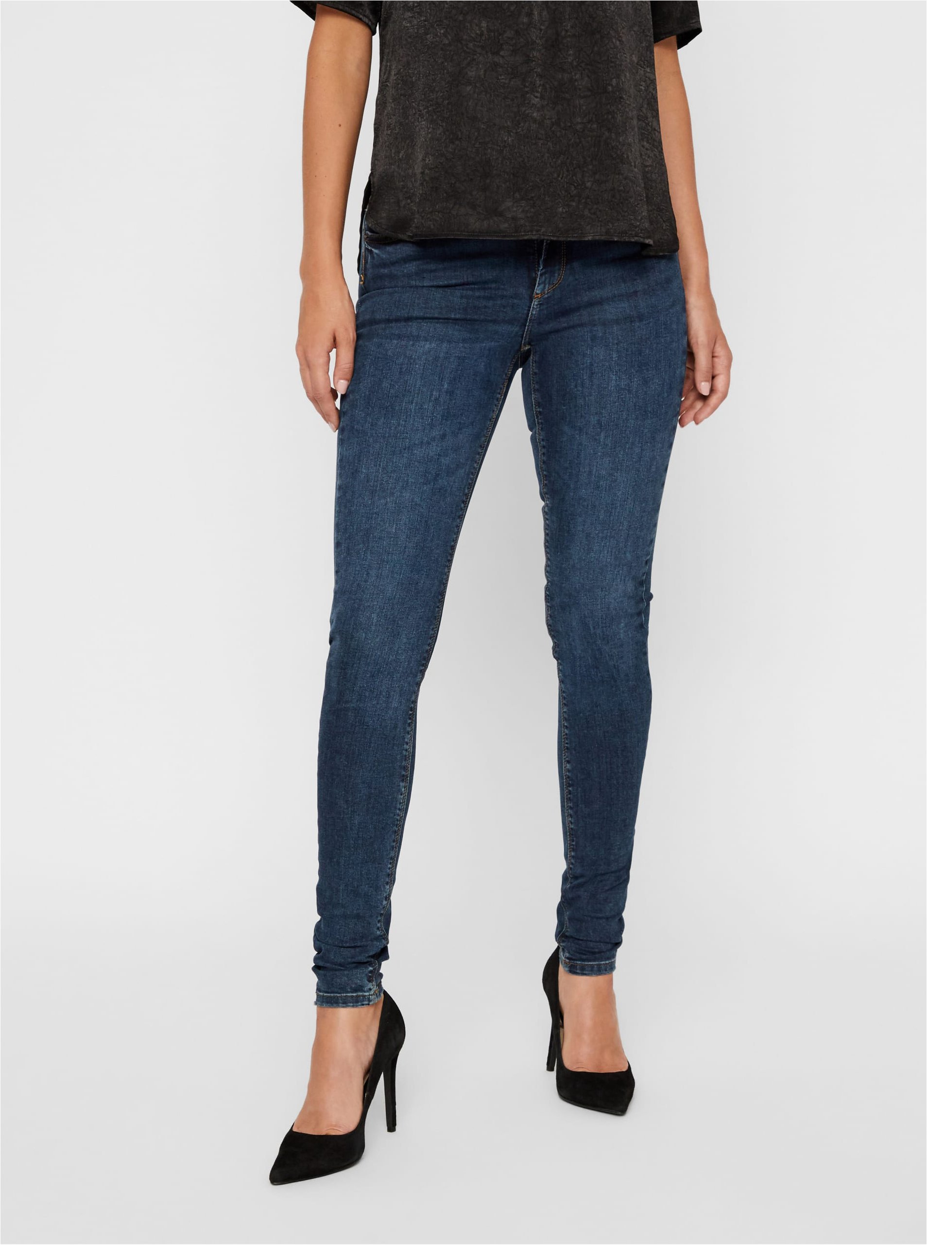 Modré slim fit džíny VERO MODA Lux - Dámské