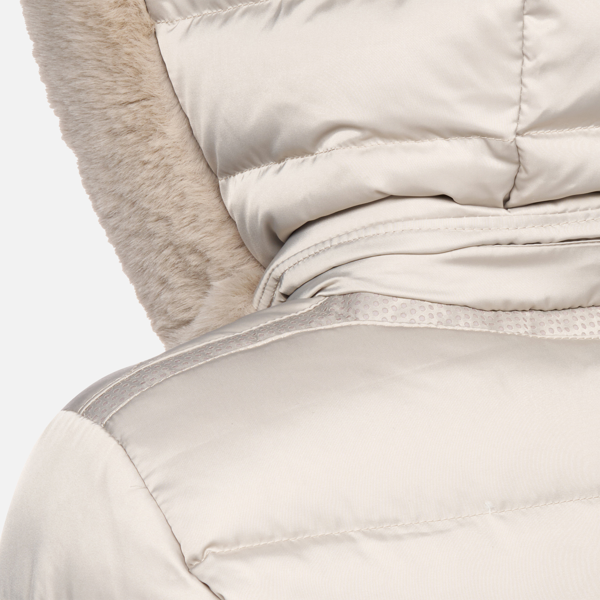 Beige women's down jacket Geox Bettanie - Women's