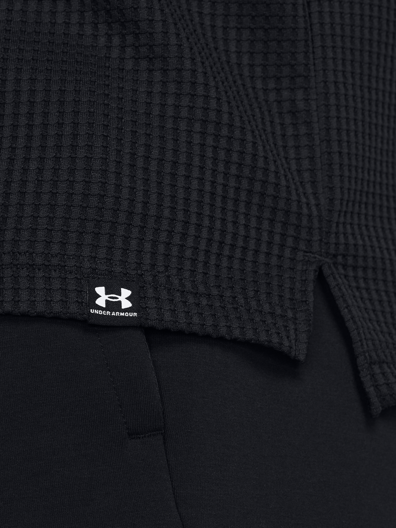 Men's Under Armour UA Rival Waffle Hoodie-BLK - Men's